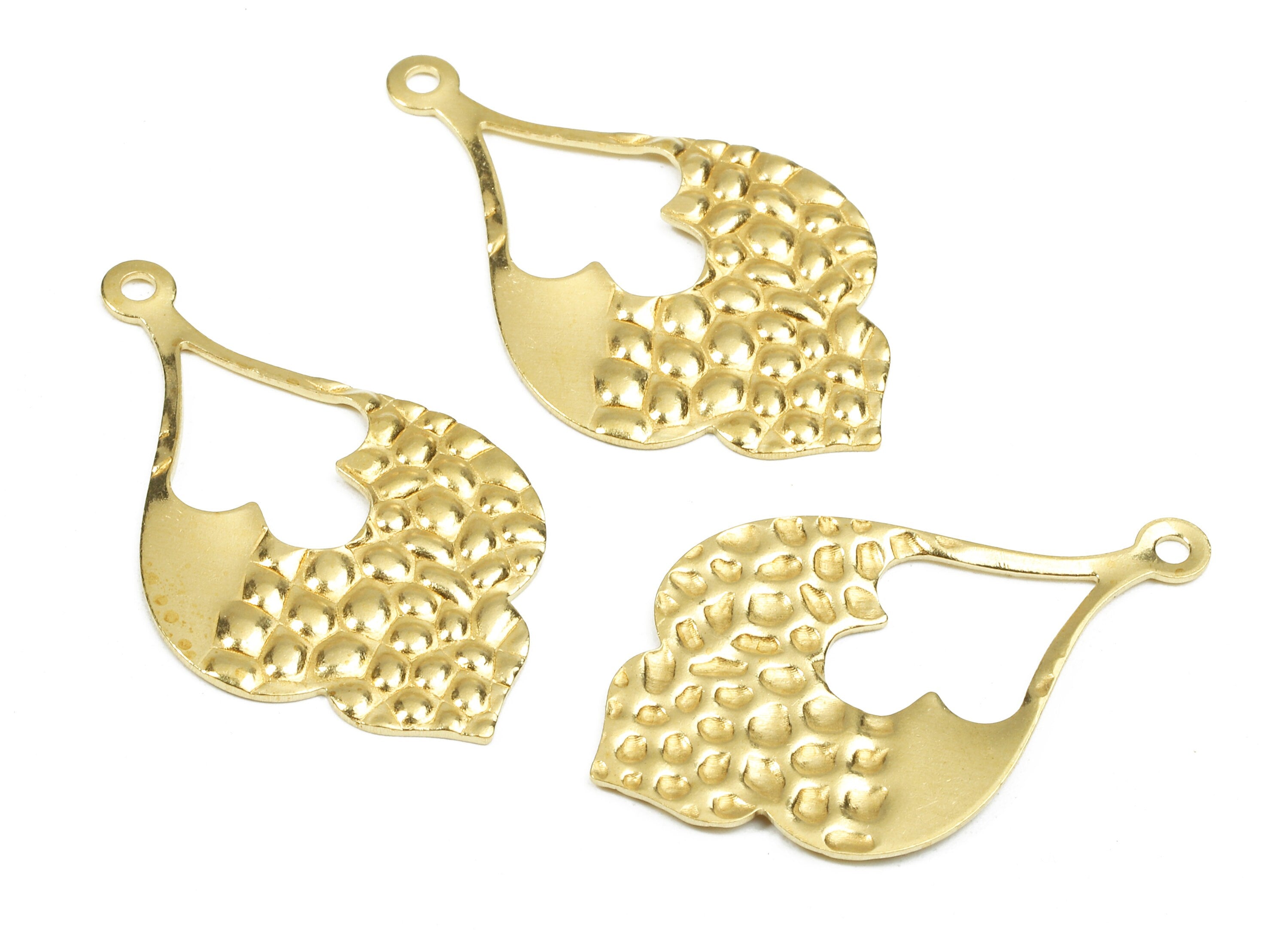 Brass Leaf Charms - Raw Brass Leaf Earrings and Pendant - Earring Findings - Jewelry Supplies - 35.58x21.47x1.11mm - PP2524 - DOMEDBAZAAR