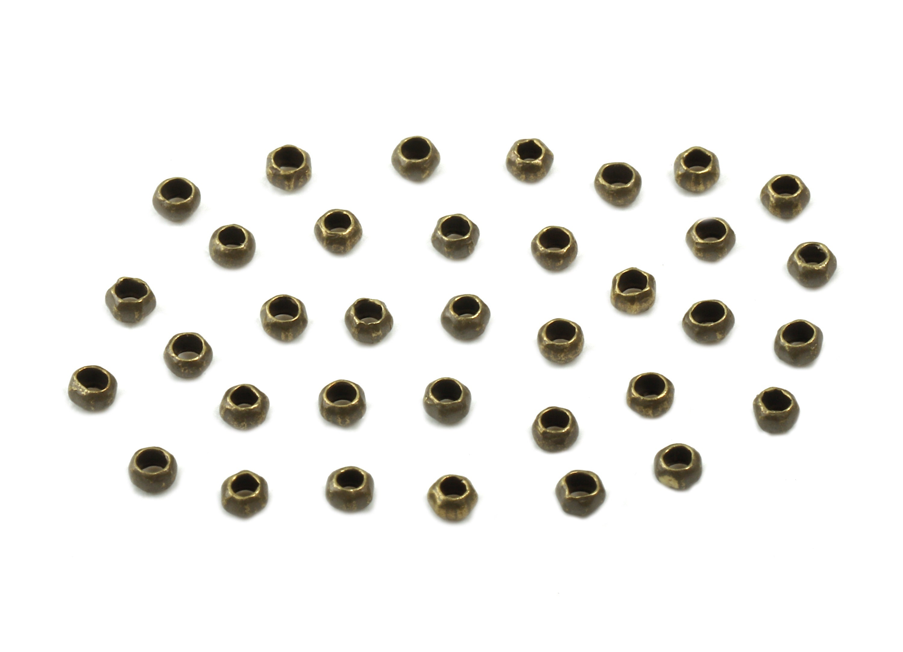 Brass Ball Spacer Beads - Raw Brass Cube Ball Beads - Necklace Beads - Antique Bronze Tone Plated - Earring Finding - 1.5x1.5x1mm - PP2966 - DOMEDBAZAAR