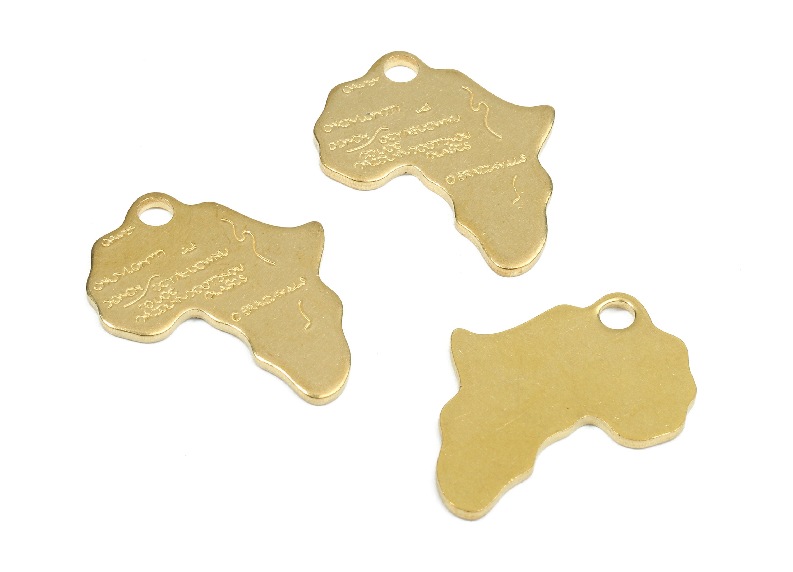 Brass Africa Continent Charms - Raw Brass Africa Earrings and Pendants - Africa Necklace - Jewelry Supplies - 24.87x20.09x1.19mm - PP2458 - DOMEDBAZAAR