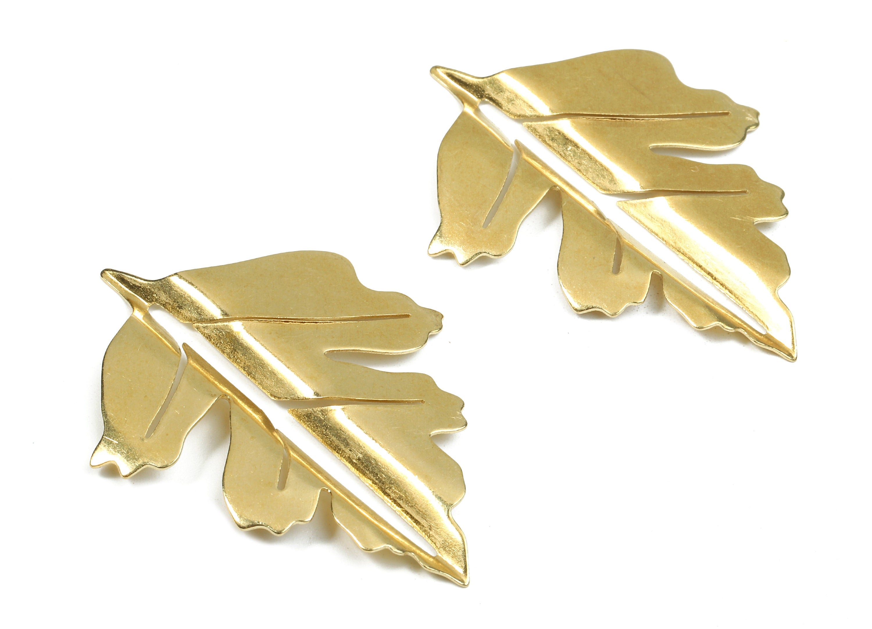 Brass Maple Leaf Charms - Raw Brass Maple Leaf Earrings and Pendant - Earring Findings - Jewelry Supplies - 50.43x38.08x0.51mm - PP2590 - DOMEDBAZAAR