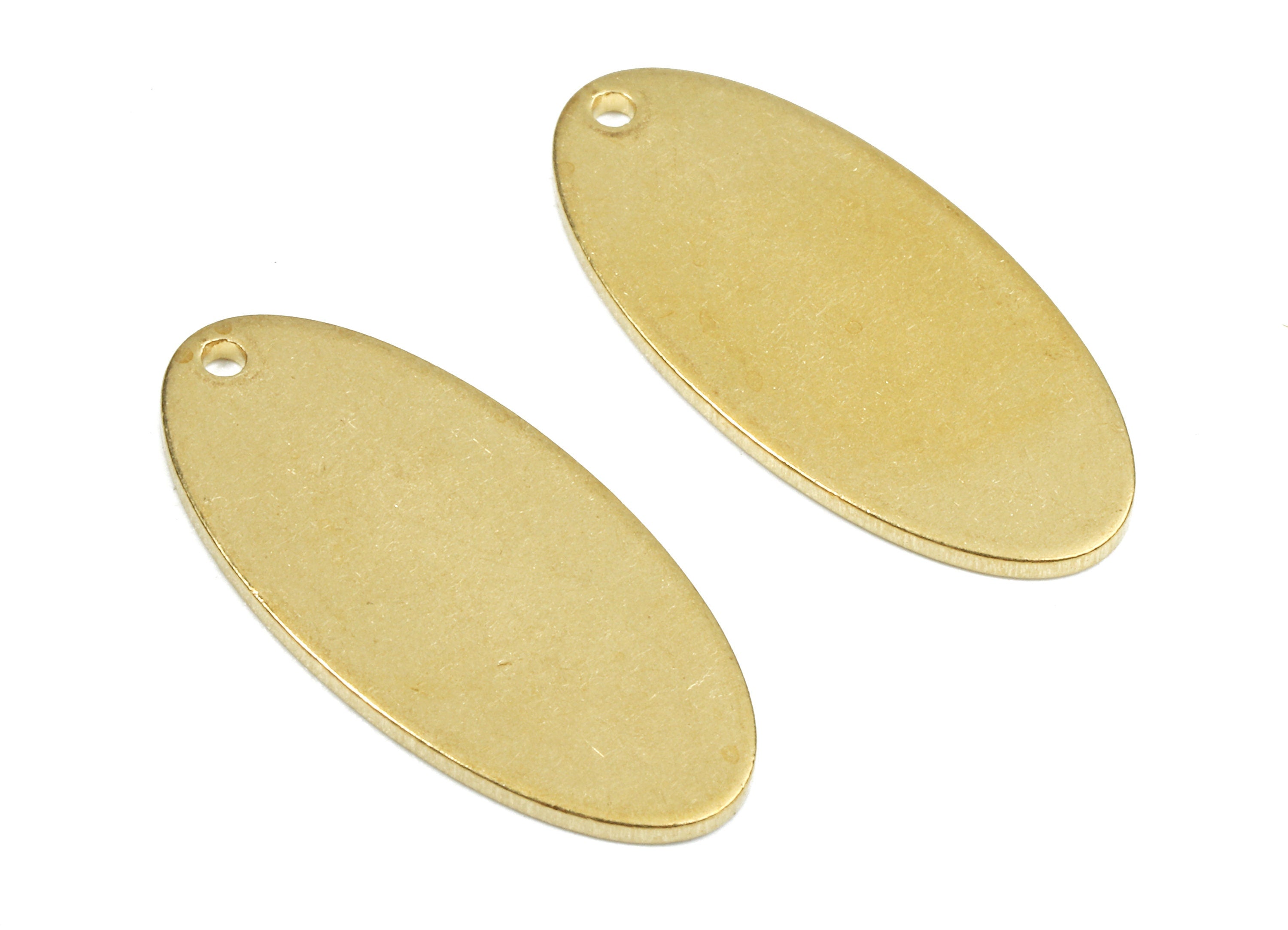 Personalized stamping blank - Brass Oval Charms - Raw Brass Oval Earrings and Pendant - Brass Oval Necklace - 23.5x11.05x1.17mm - PP2673 - DOMEDBAZAAR