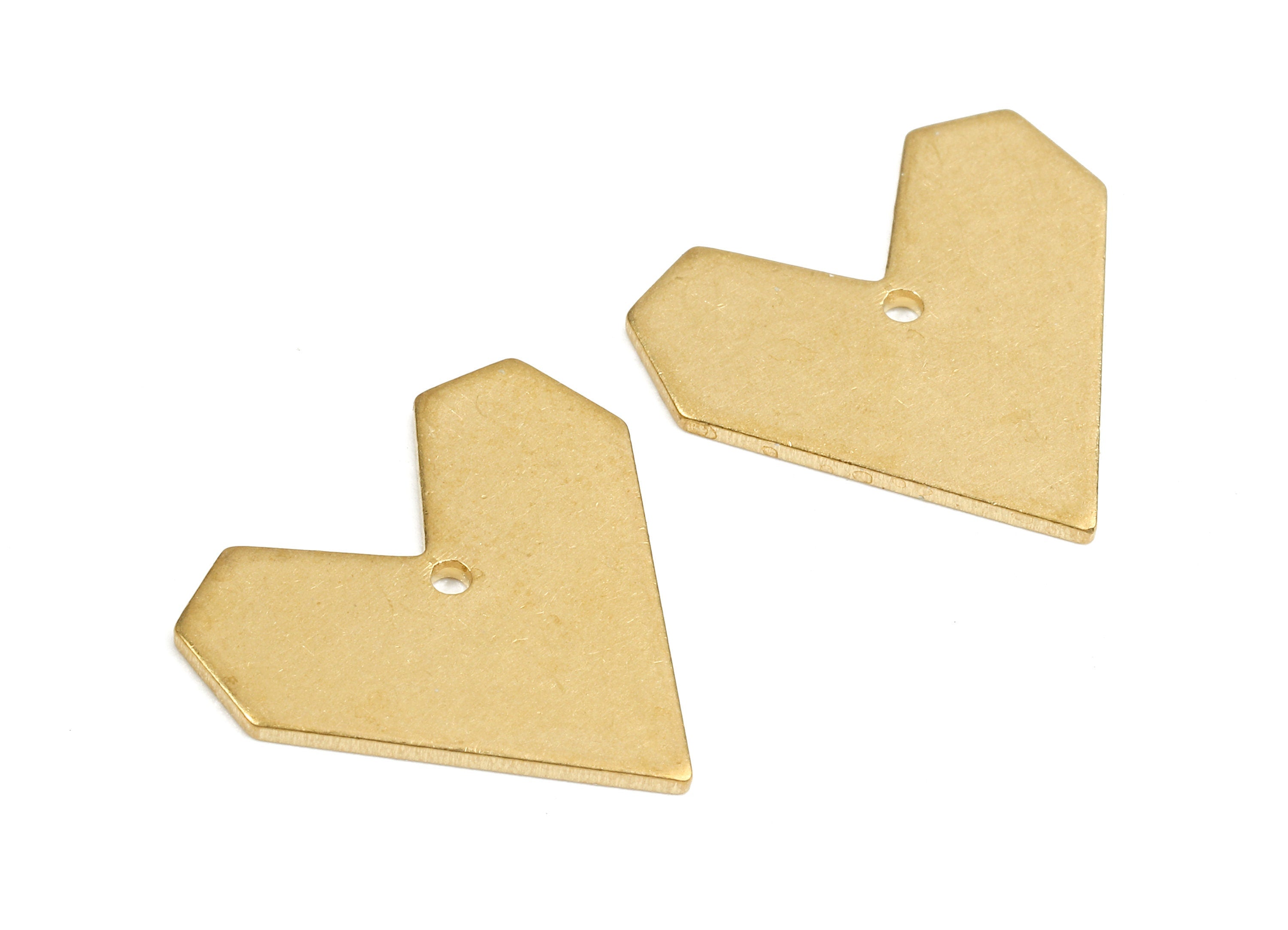 Personalized stamping blank - Brass Heart Charms - Raw Brass Heart Earrings and Pendant - Brass Heart Necklace - 17.06x17.91x1mm - PP2593 - DOMEDBAZAAR