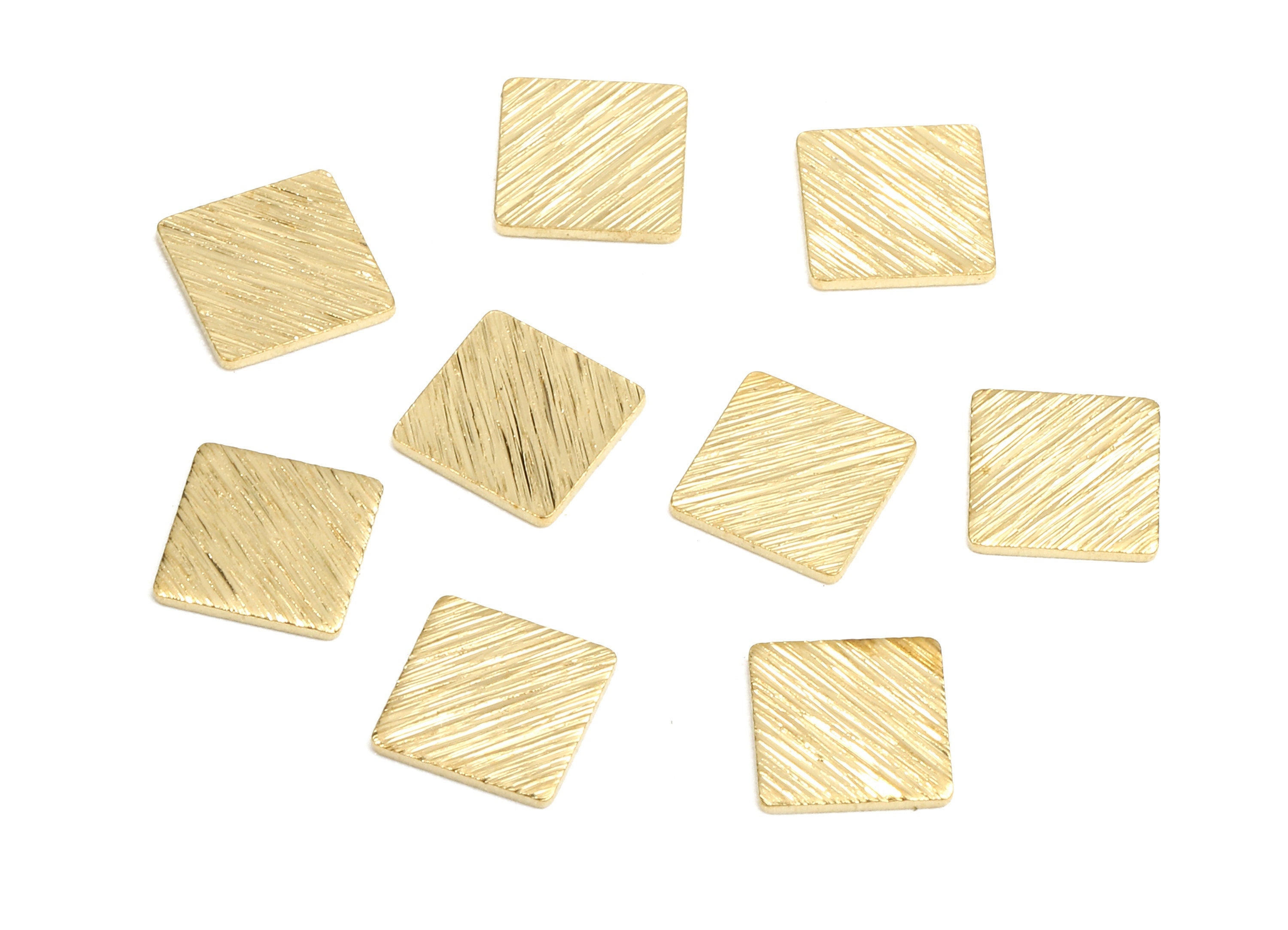 Brass Square Charms - Raw Brass Textured Square Pendant - Brass Textured Tag - Brass Findings - 6.04x6.04x0.62mm - PP2522 - DOMEDBAZAAR