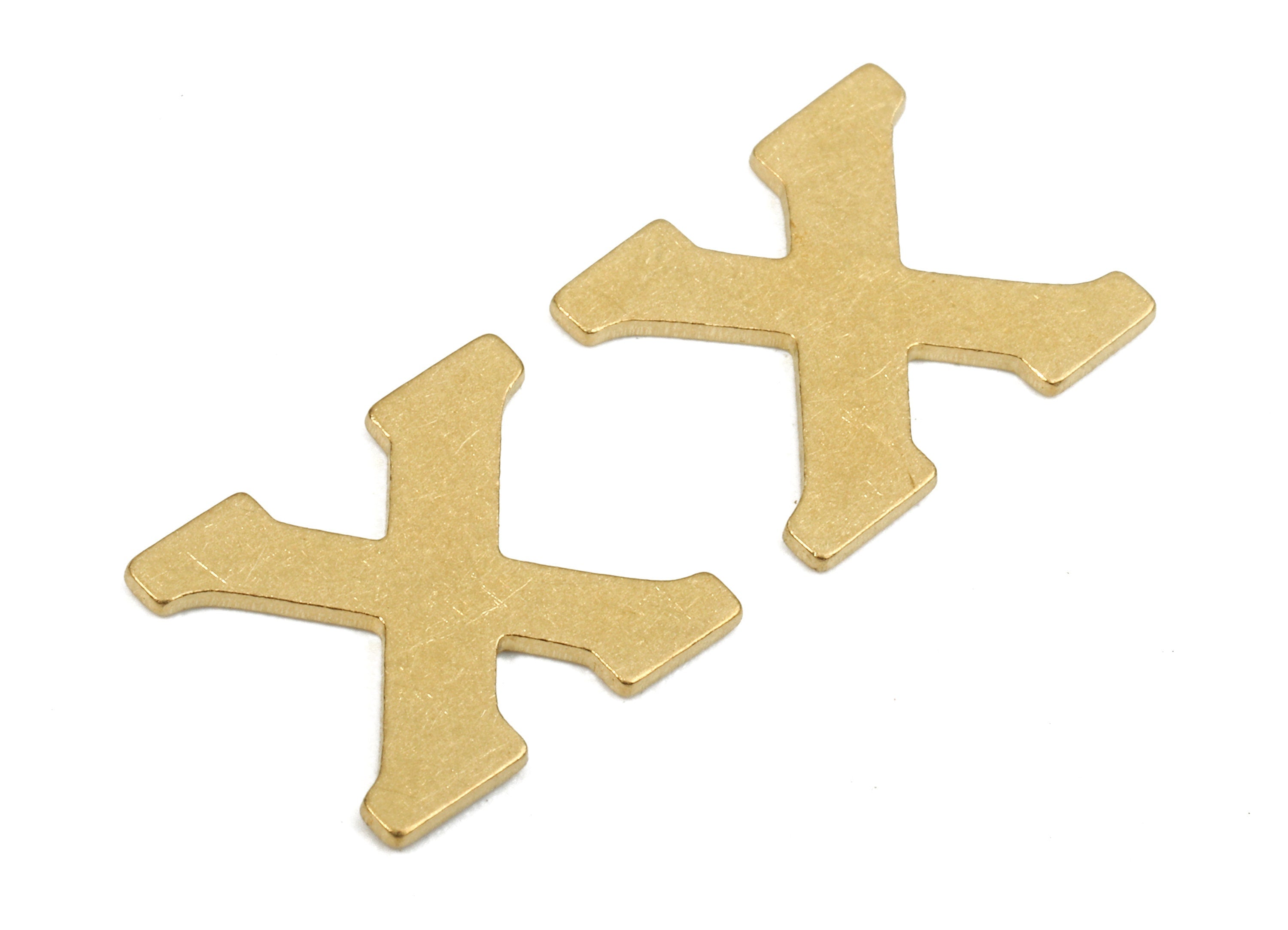 Brass X Blank - Raw Brass Letter X Blank - Brass Letter Wallart Decoration - Brass Alphabet X Blank - 11.18x10.08x0.77mm - PP2778 - DOMEDBAZAAR