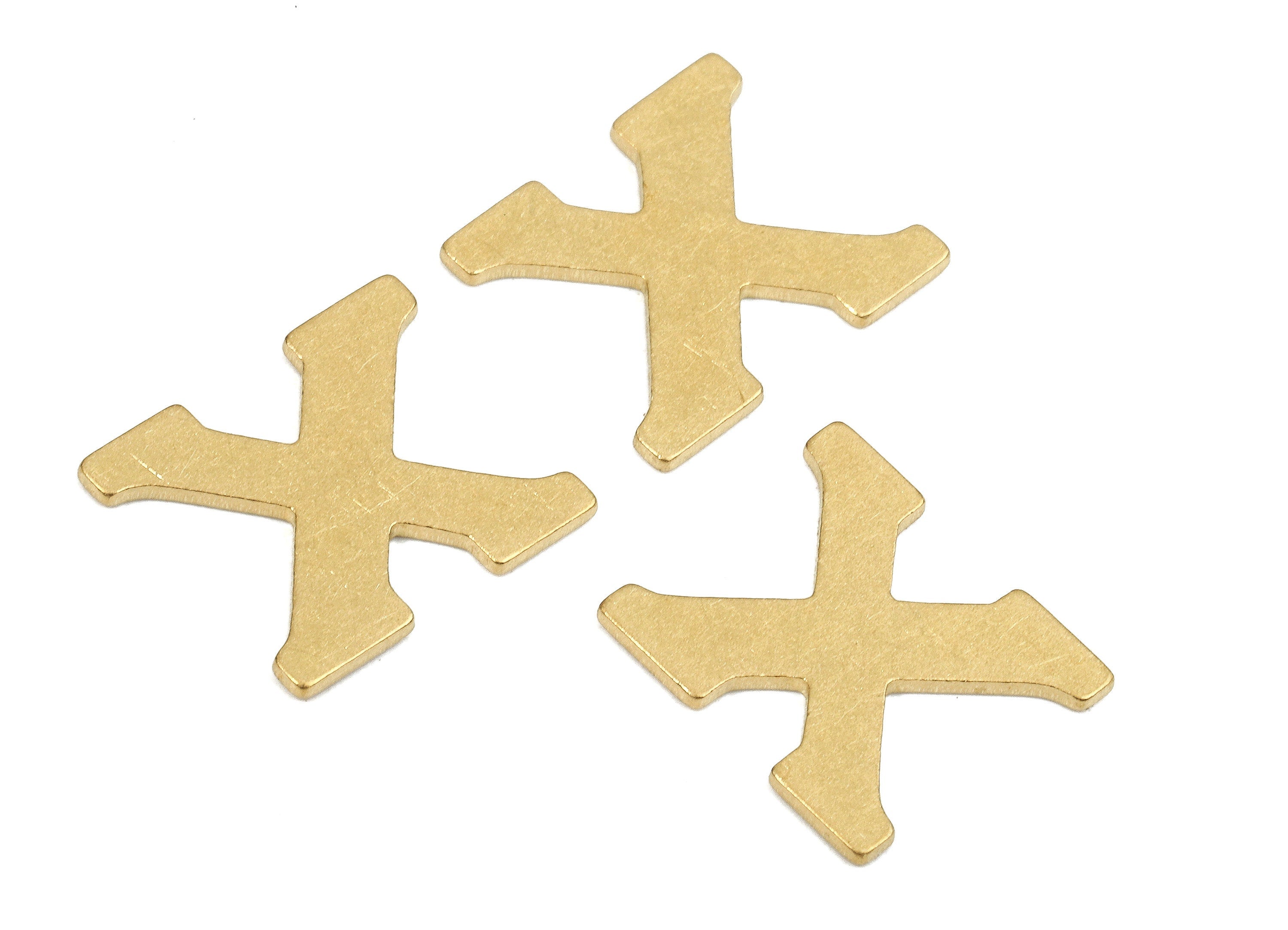 Brass X Blank - Raw Brass Letter X Blank - Brass Letter Wallart Decoration - Brass Alphabet X Blank - 11.18x10.08x0.77mm - PP2778 - DOMEDBAZAAR