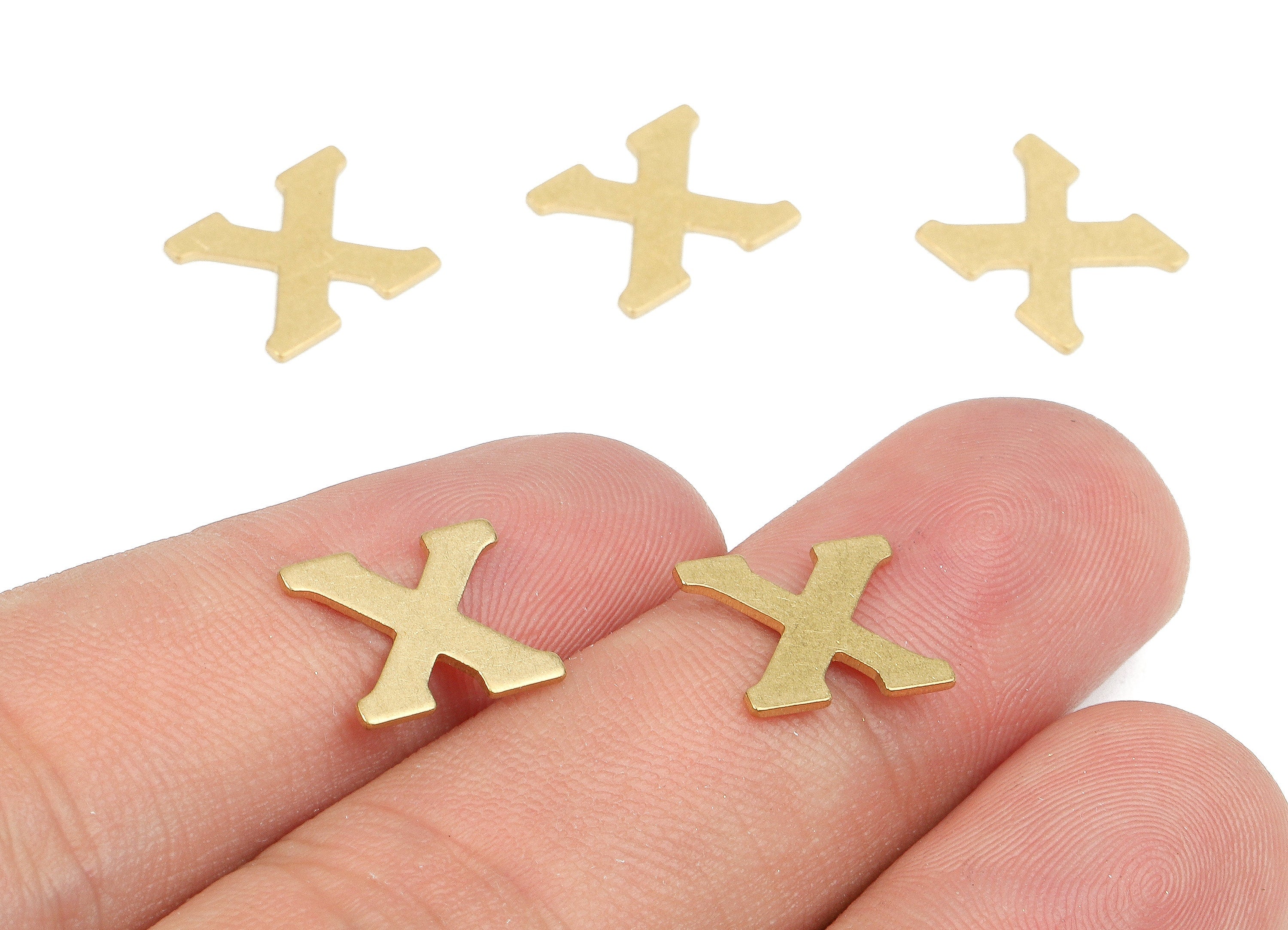 Brass X Blank - Raw Brass Letter X Blank - Brass Letter Wallart Decoration - Brass Alphabet X Blank - 11.18x10.08x0.77mm - PP2778 - DOMEDBAZAAR