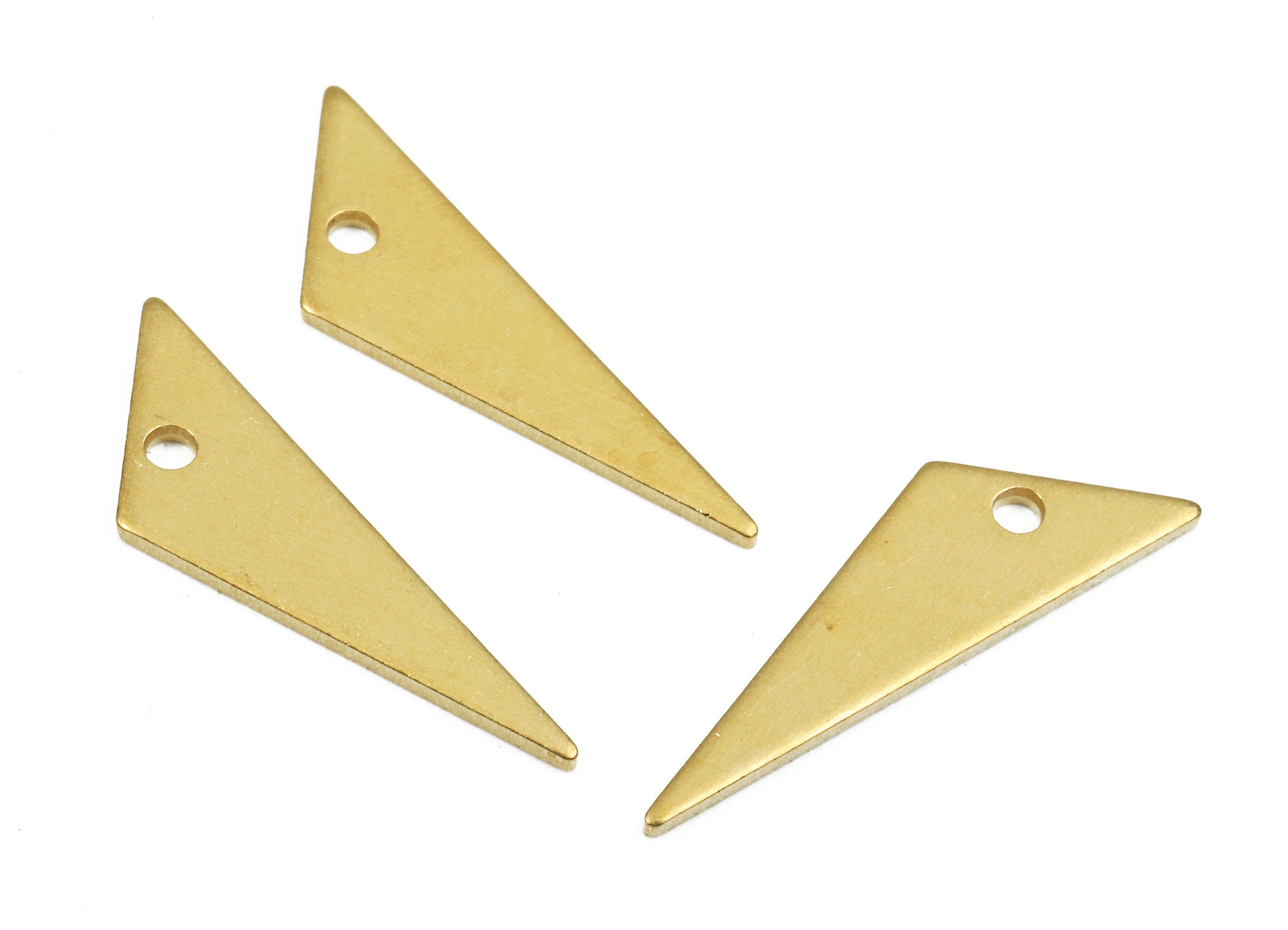 Personalized stamping blank - Brass Triangle Charms - Raw Brass Triangle Earrings and Pendant - 19.33x5.76x0.82mm - PP2546 - DOMEDBAZAAR