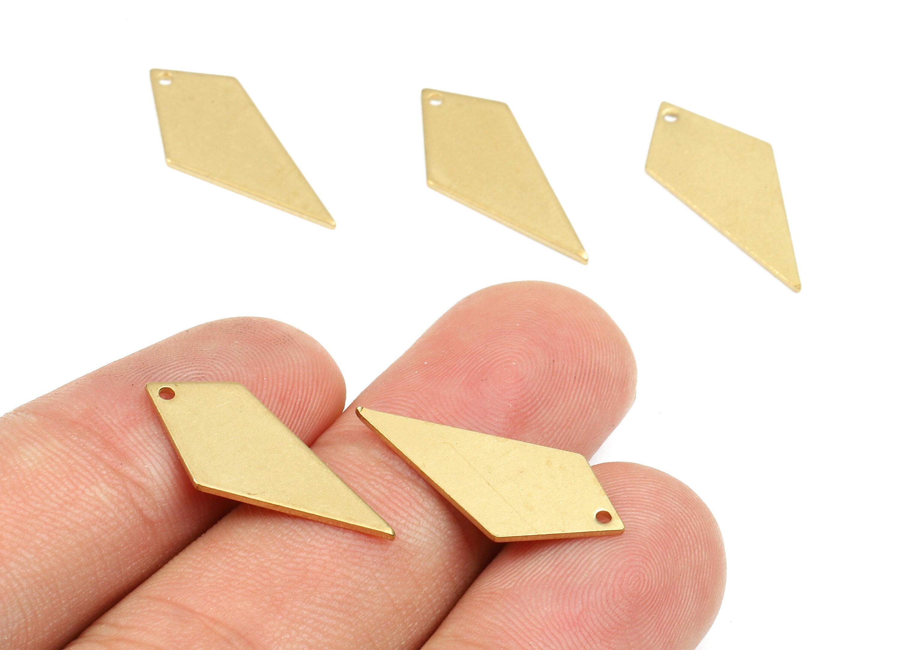 Personalized stamping blank - Brass Diamond Charms - Raw Brass Diamond Earrings and Pendant - 22.39x10.47x0.97mm - PP2660 - DOMEDBAZAAR