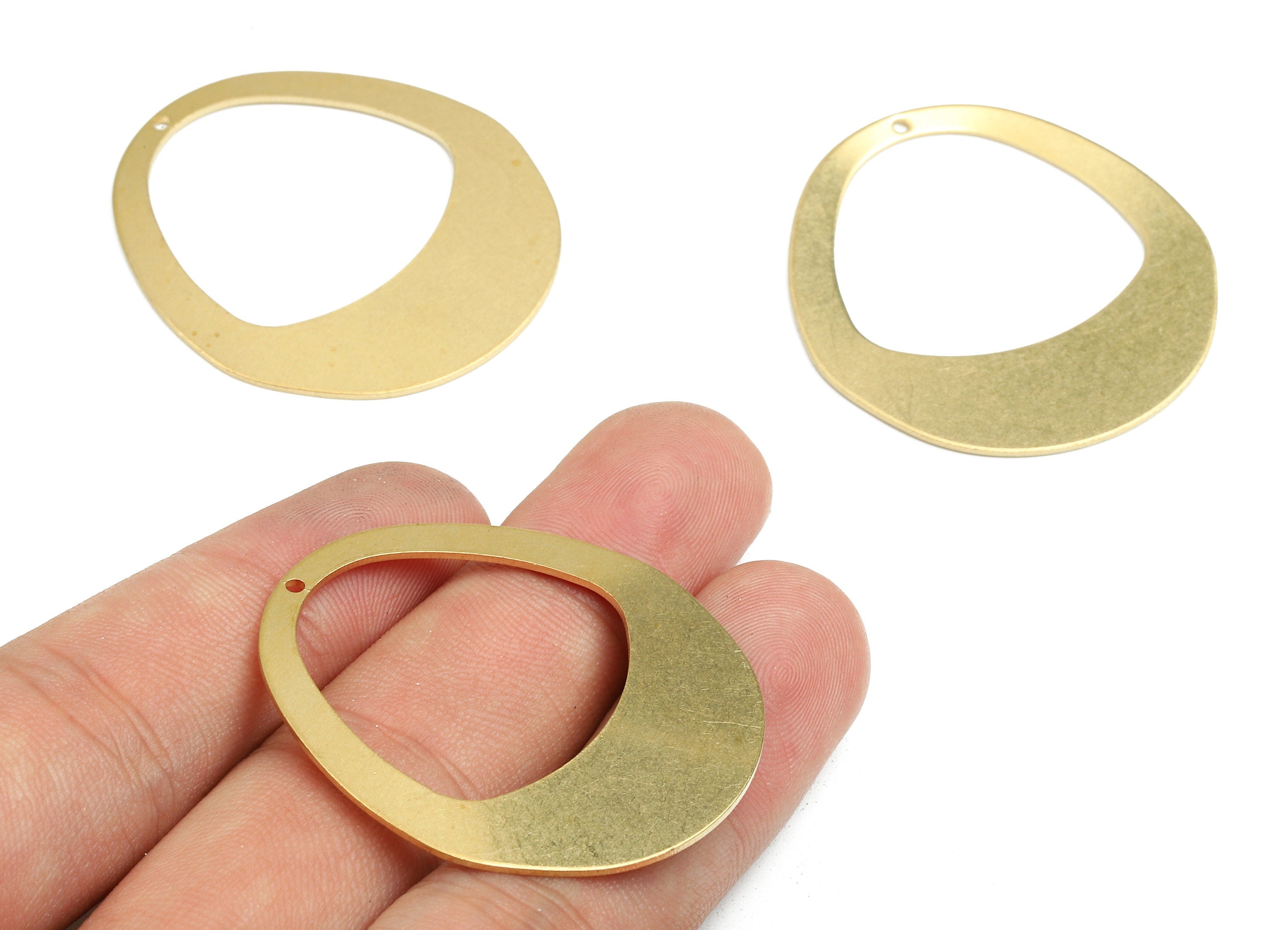 Personalized stamping blank - Brass Drop Charms - Raw Brass Drop Earrings and Pendant - Brass Drop Findings - 40.19x37.58x0.79mm - PP2494 - DOMEDBAZAAR