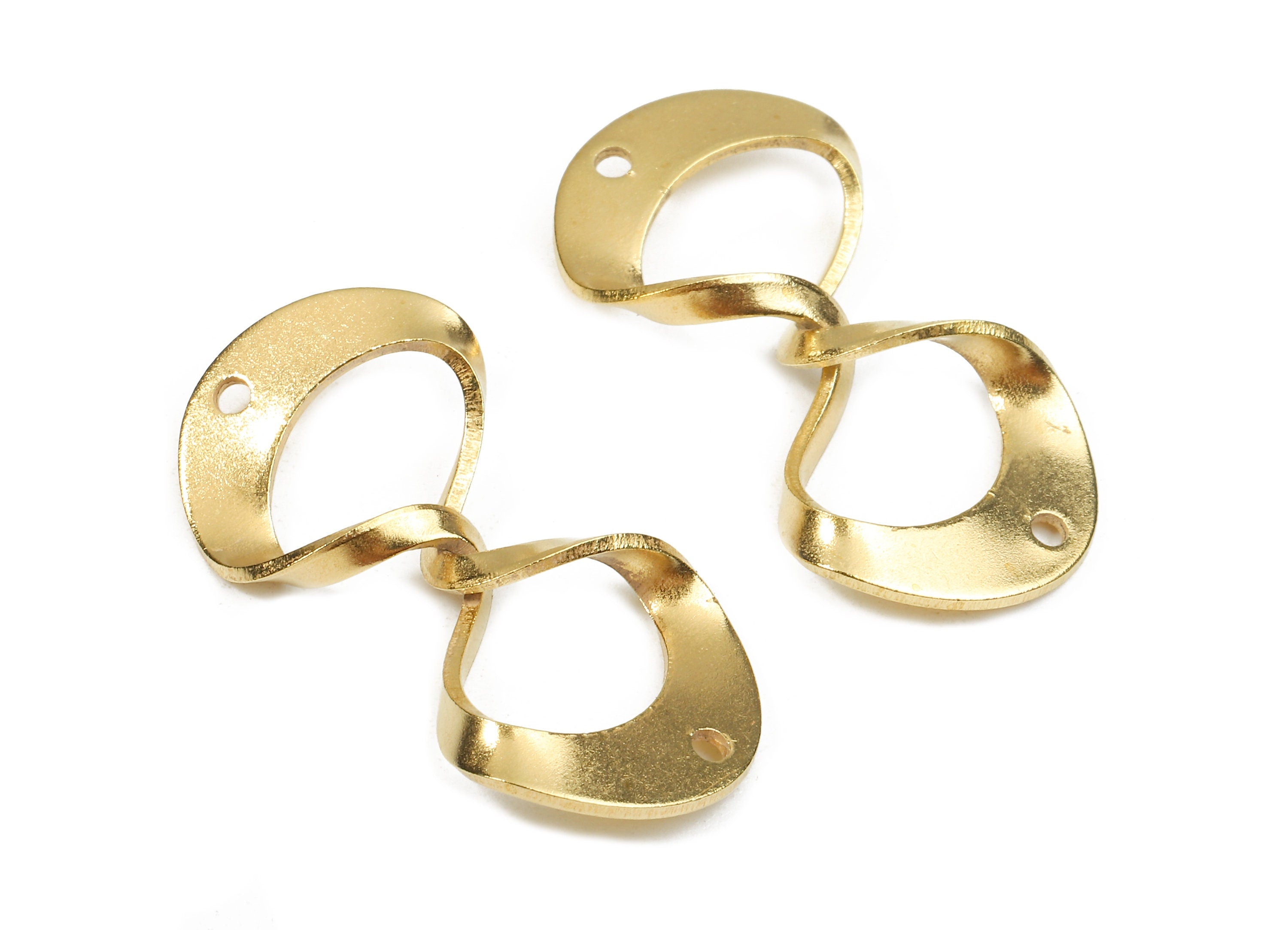 Brass Infinity Connectors - Raw Brass Infinit Connector Pendant - 2 Holes Connectors - Jewelry Supplies - 28.32x14.91x0.81mm - PP2500 - DOMEDBAZAAR