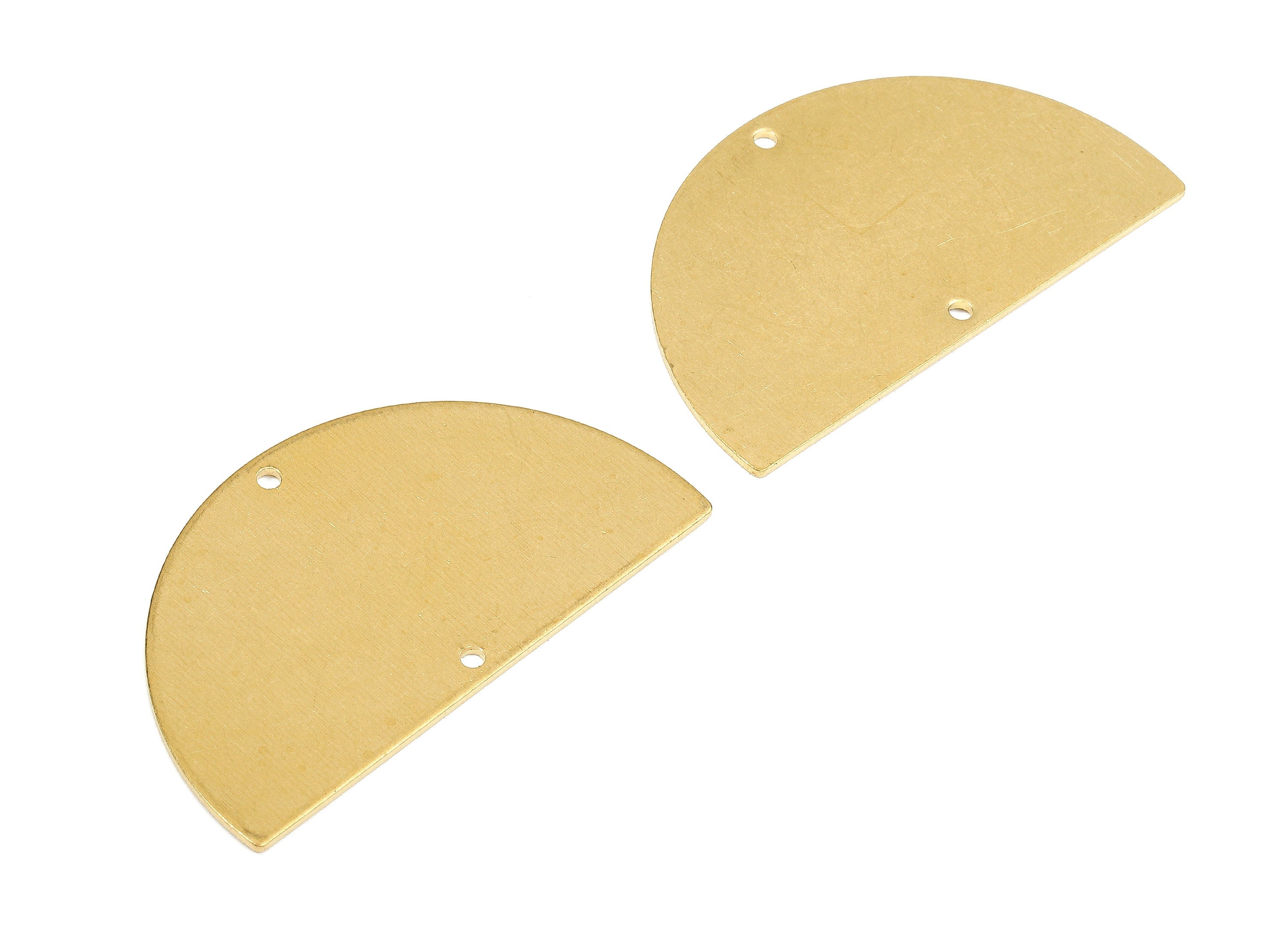 Personalized stamping blank - Brass Semicircle Connectors - Raw Brass Semicircle Connector Pendant - 38x22x0.81mm - PP2385 - DOMEDBAZAAR