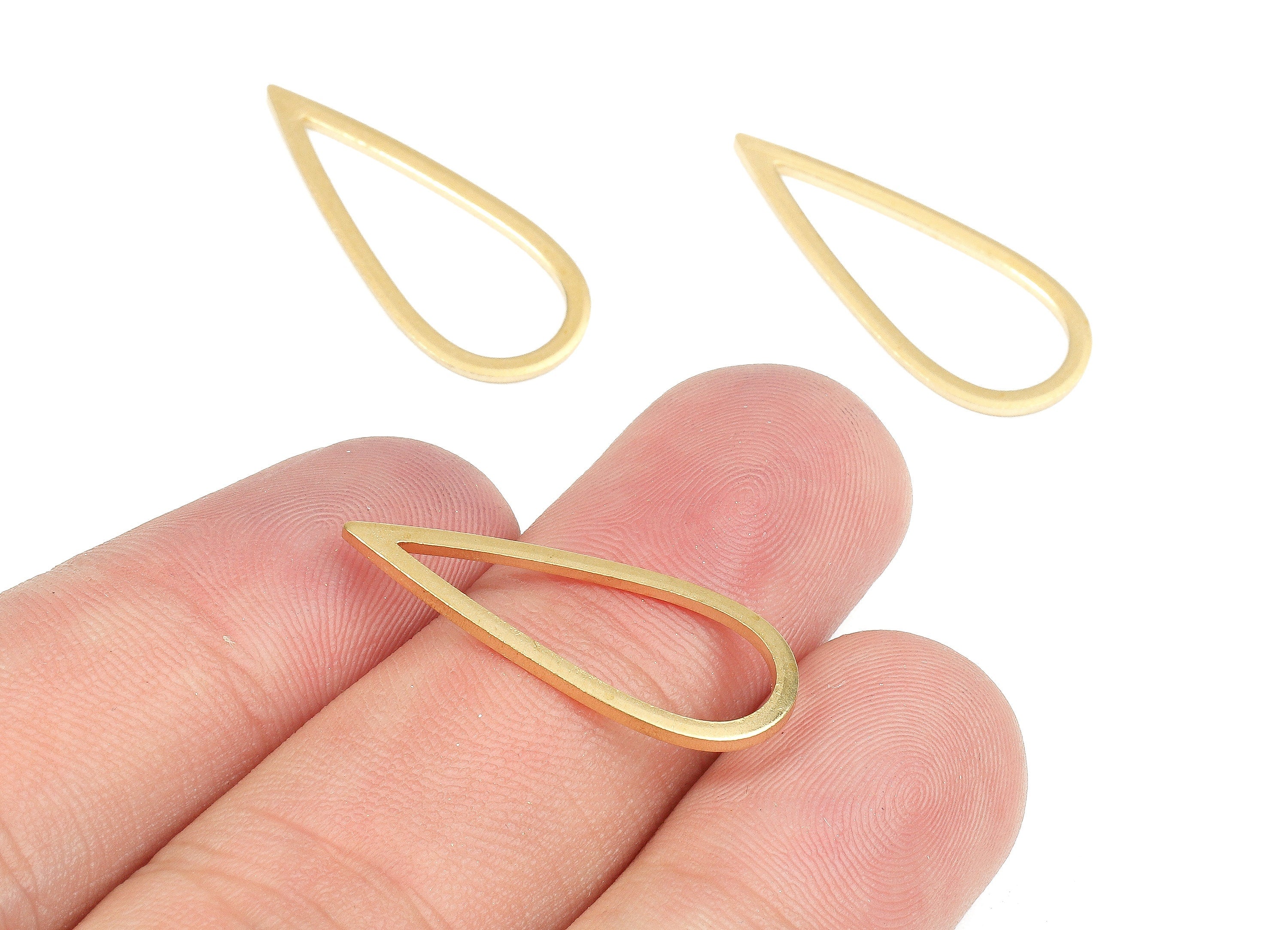 Brass Ring Charms - Raw Brass Ring Connector - Brass Connector Pendant - Earring Finding - Jewelry Supplies - 26.61x11.22x1.11mm - PP2705 - DOMEDBAZAAR