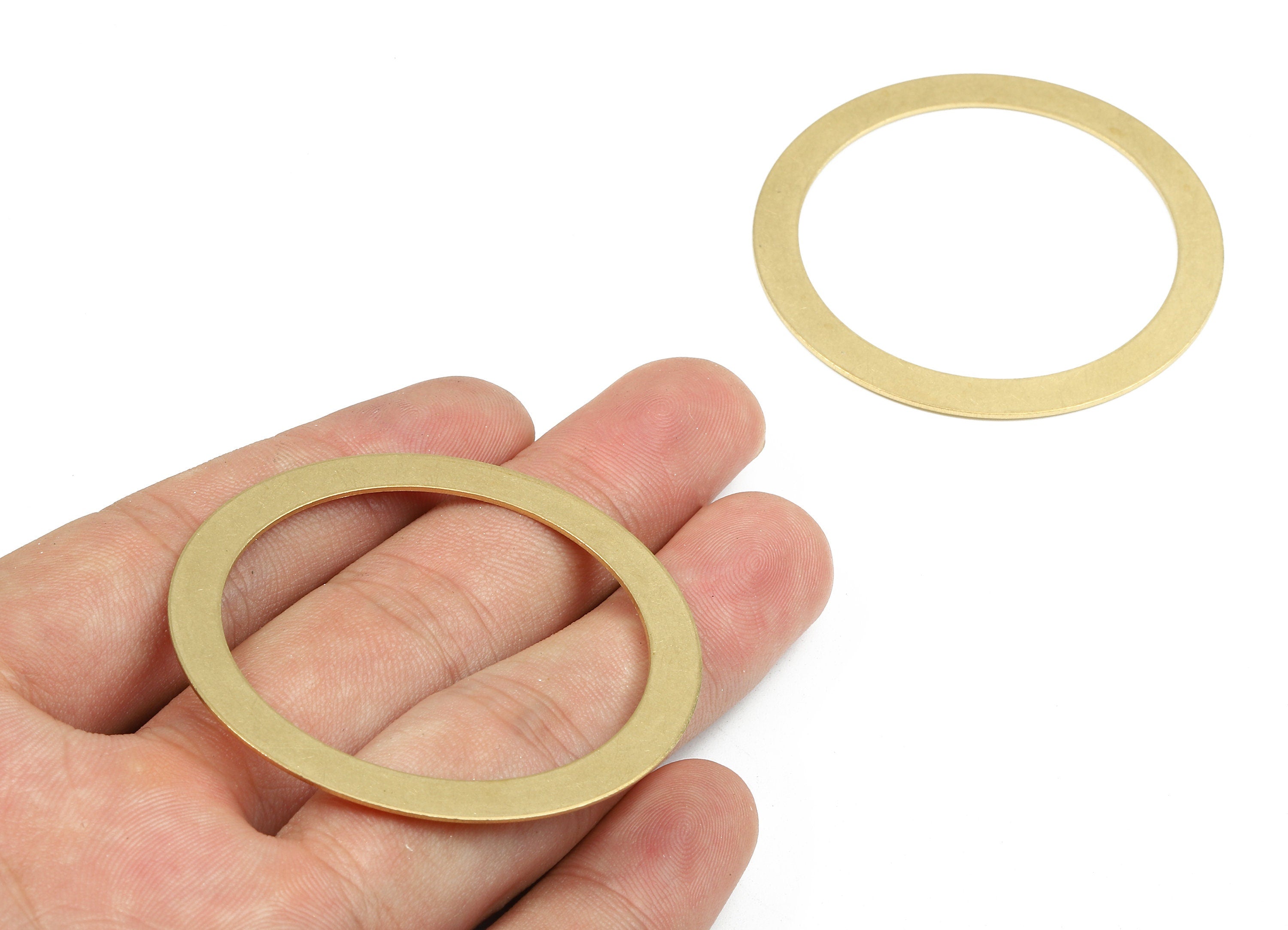 Brass Circle Ring Charms - Raw Brass Circle Earrings and Pendant - Brass Circle Connectors - Jewelry Supplies - 51.12x51.12x0.7mm - PP2405 - DOMEDBAZAAR