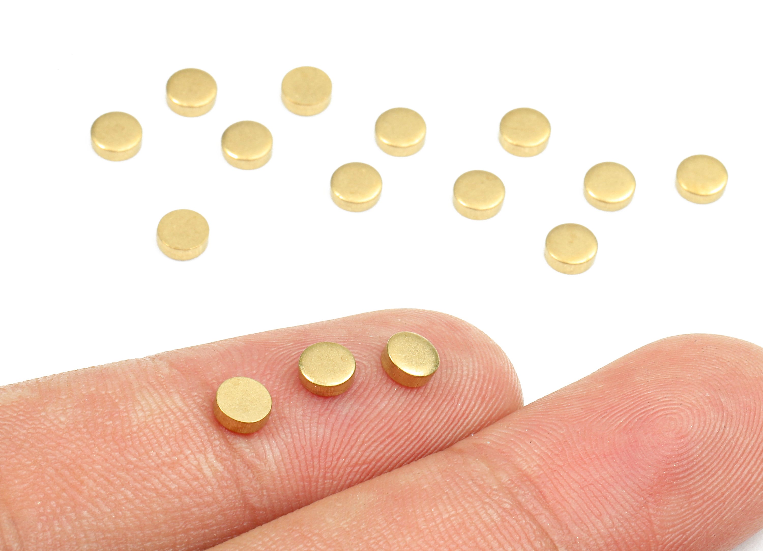 Brass Round Blank - Raw Brass Round Blank - Brass Round Tag - Brass Stamping Tag - Brass Blank Findings - 4.13x4.13x1.88mm - PP2668 - DOMEDBAZAAR