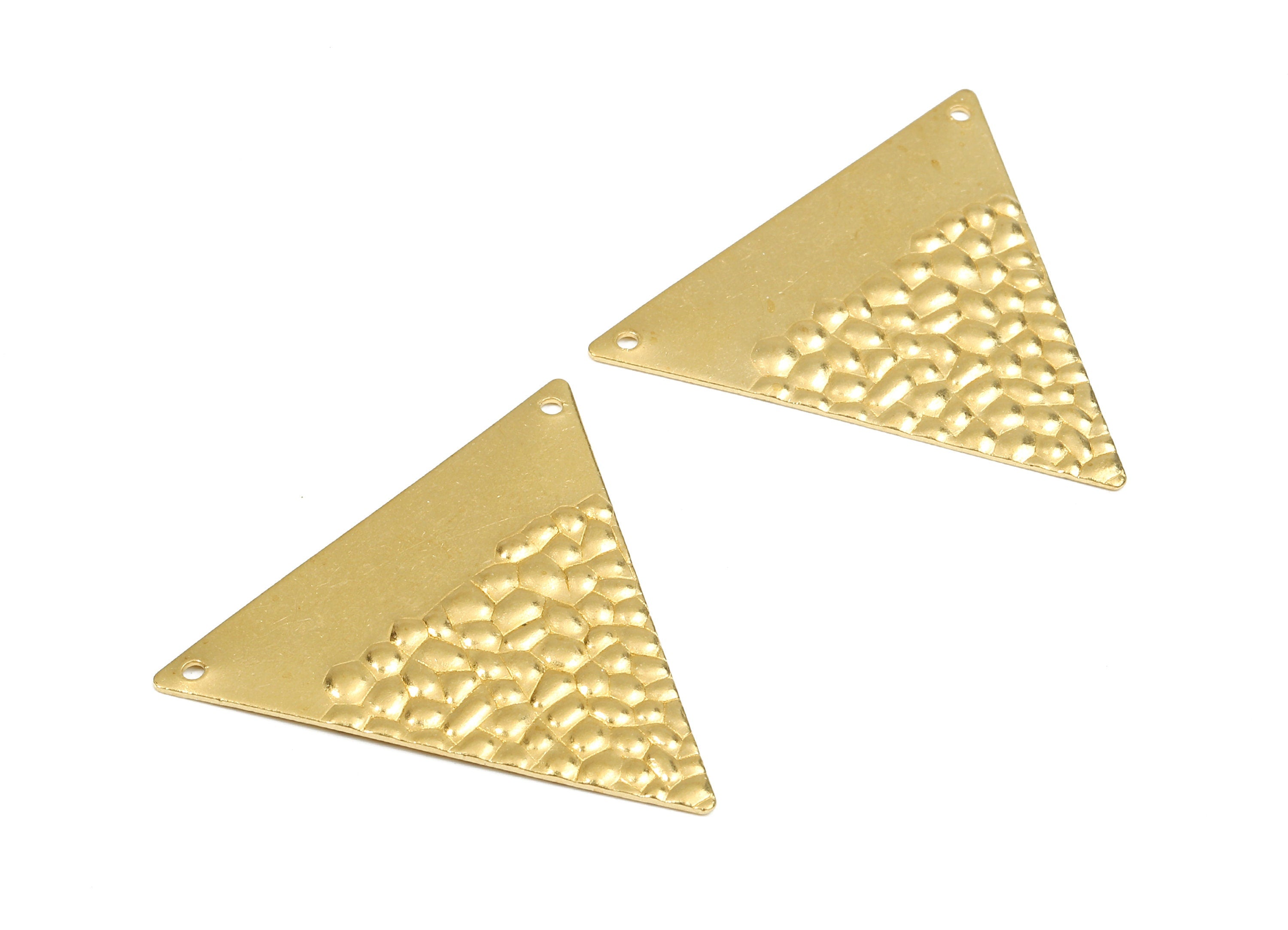 Brass Triangle Connectors - Raw Brass Wavy Triangle Connectors - Necklace Connectors - Jewelry Supplies - 38.77x38.77x0.73mm - PP2463 - DOMEDBAZAAR