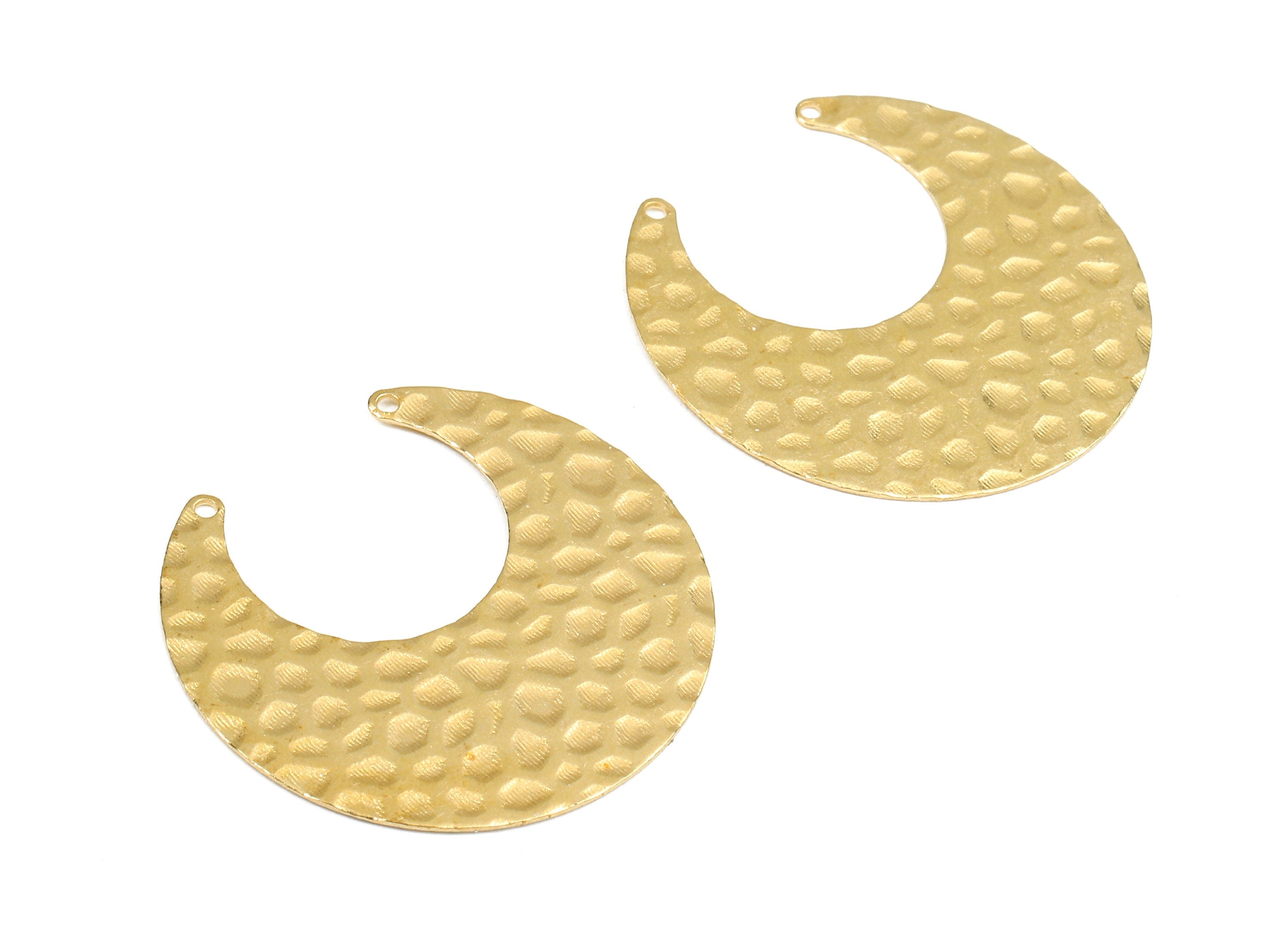 Brass Crescent Connector - Raw Brass Hummred Moon Pendant - Brass Connector Charms - 2 Holes - Jewelry Supplies - 30.02x13.79x0.7mm - PP2481 - DOMEDBAZAAR