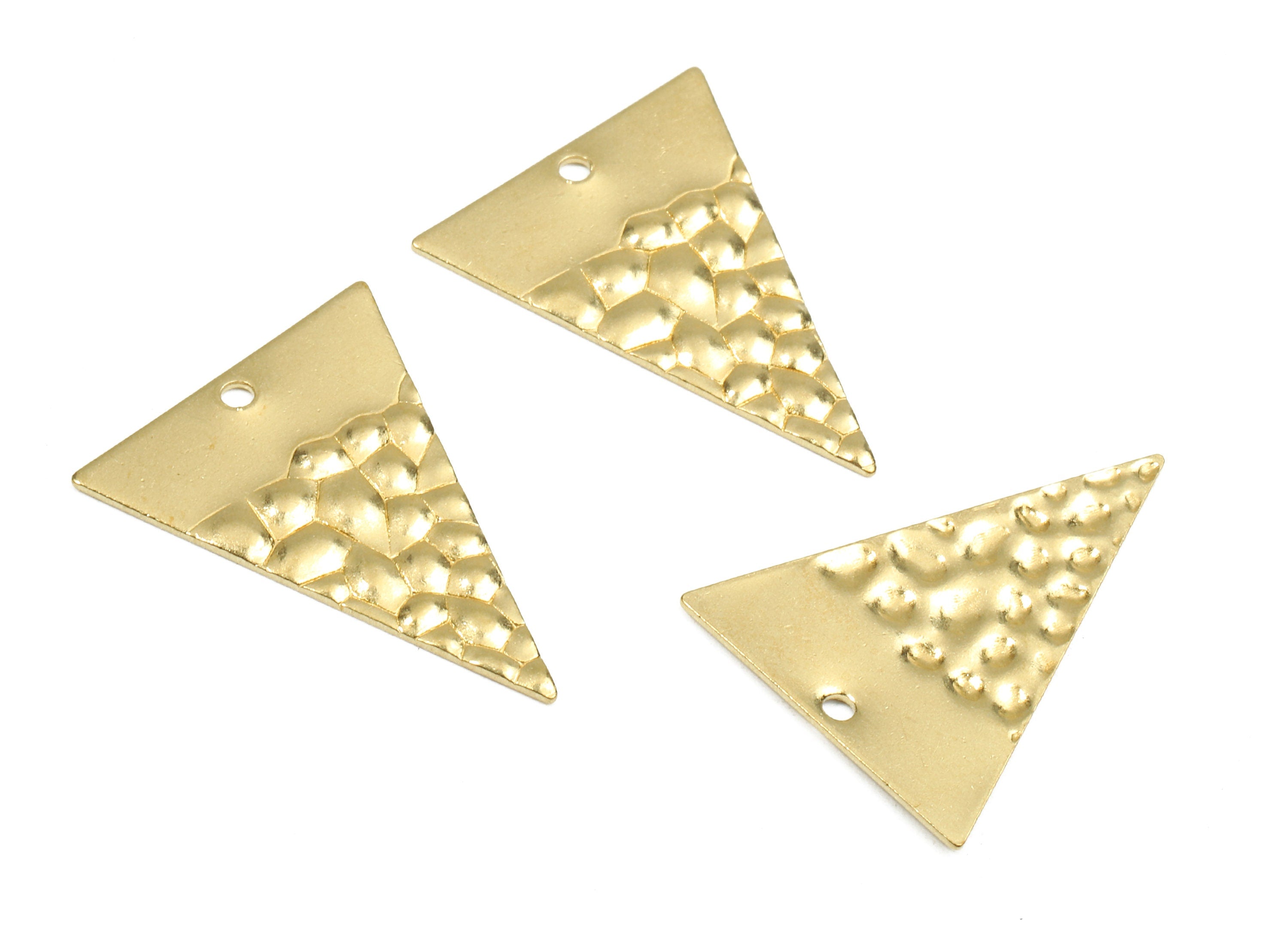 Brass Triangle Charms - Raw Brass Wavy Triangle Earrings and Pendant - Brass Triangle Necklace - 22.98x17.98x0.97mm - PP2422 - DOMEDBAZAAR