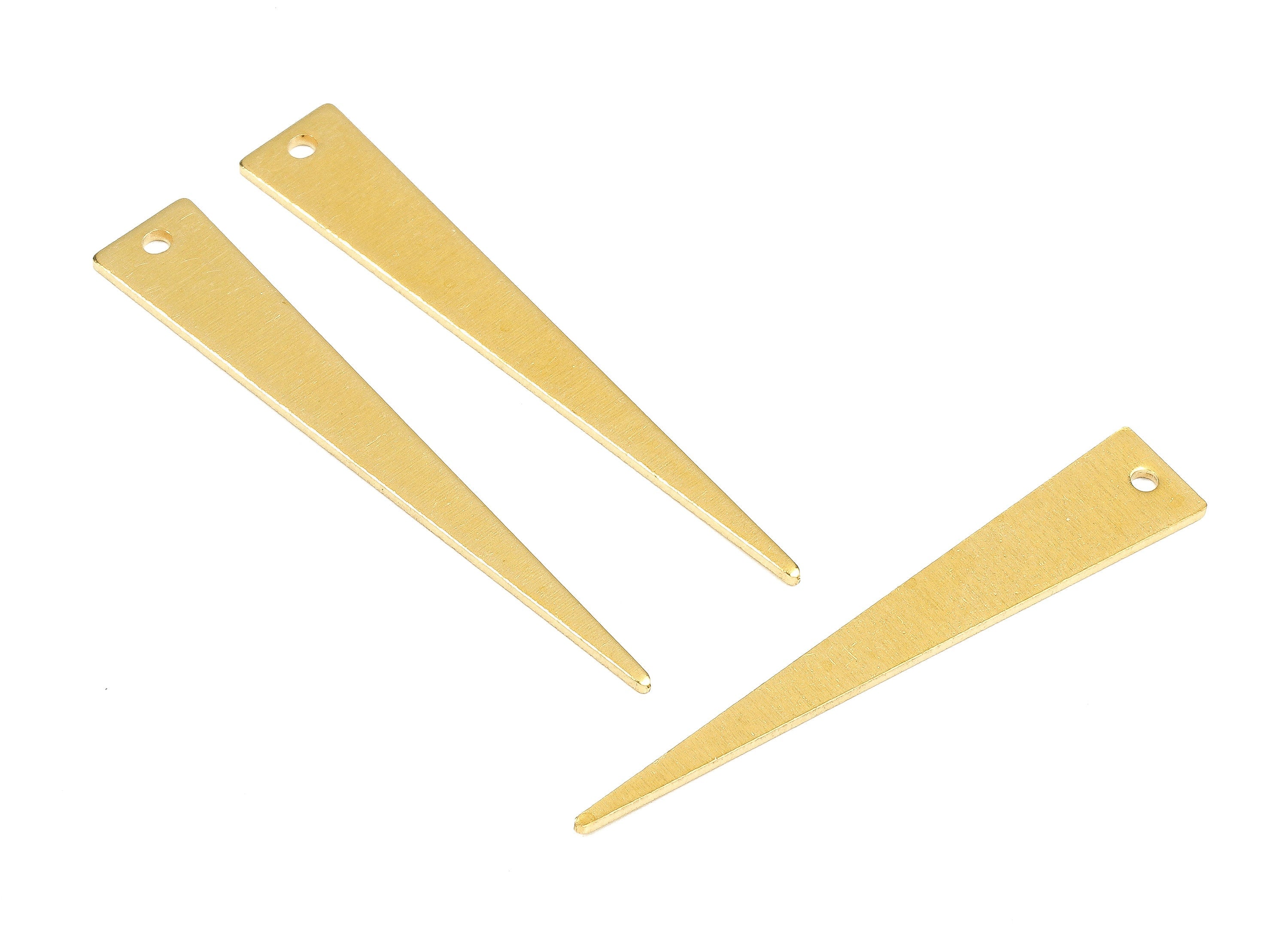 Personalized stamping blank - Brass Triangle Charms - Raw Brass Triangle Earrings and Pendant - 38.98x6.5x0.78mm - PP2502 - DOMEDBAZAAR