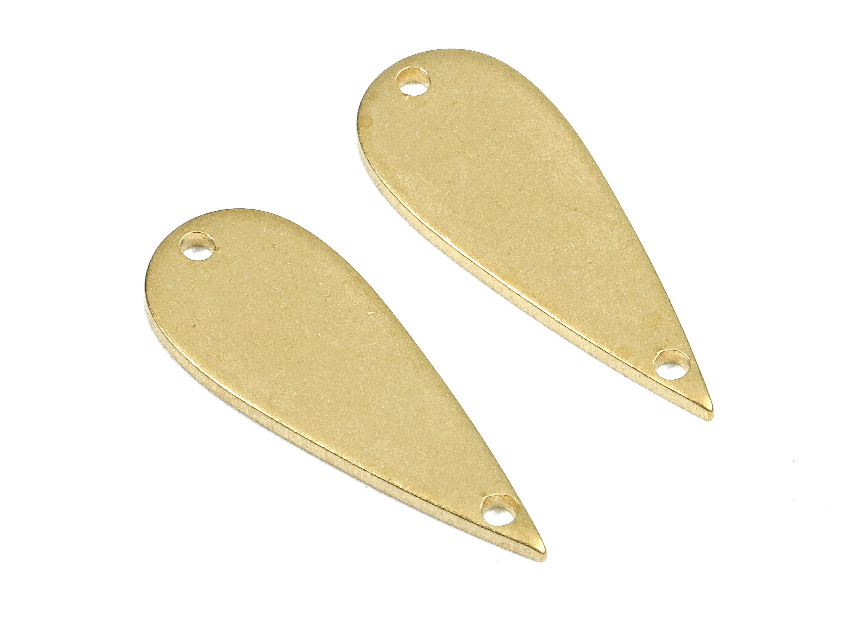 Personalized stamping blank - Brass Drop Connectors - Raw Brass Drop Pendant and Necklace  - 2 Holes - 22x8.6x1mm - PP2706 - DOMEDBAZAAR