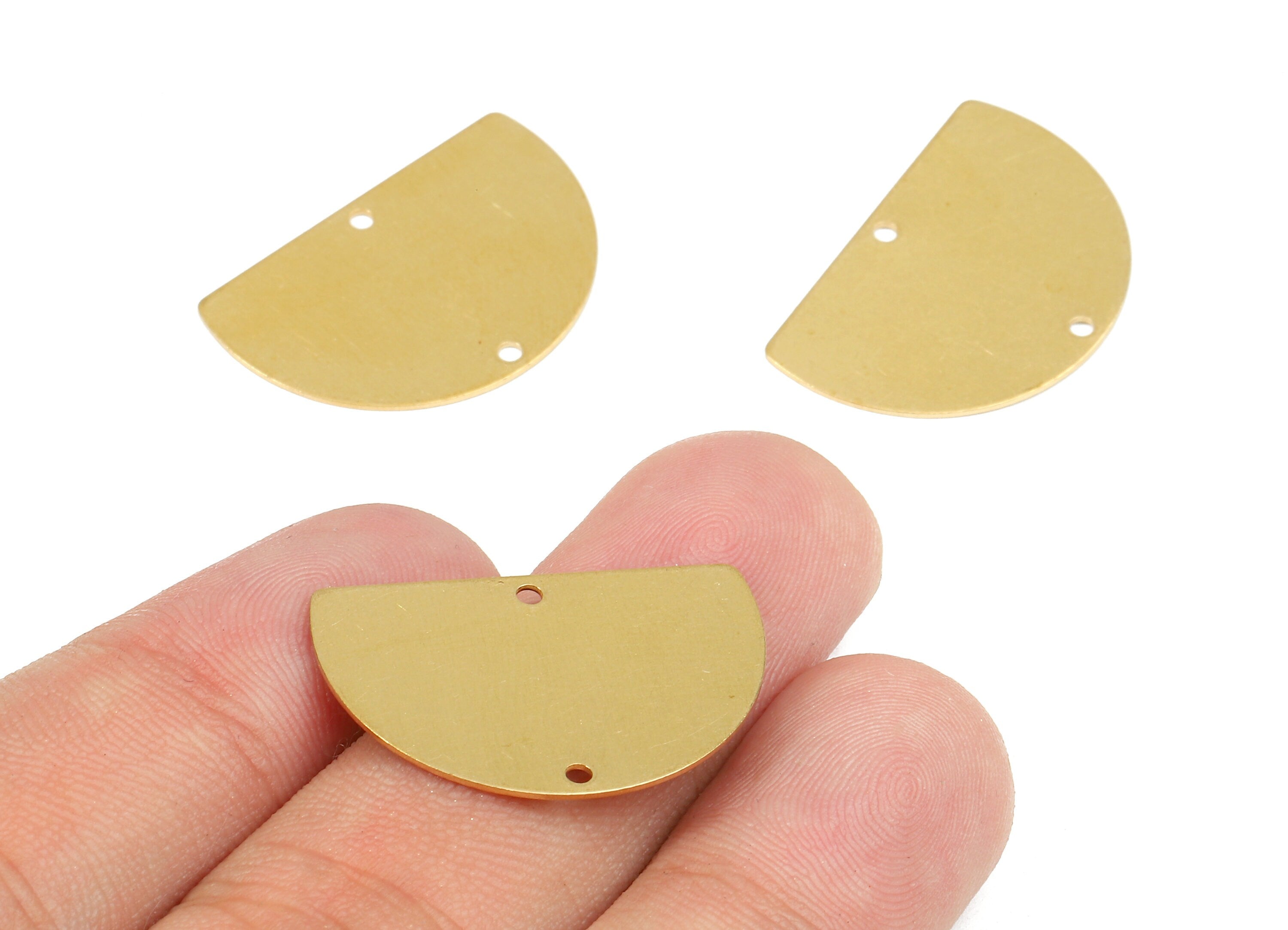 Personalized stamping blank - Brass D Connectors - Raw Brass D Pendant and Necklace - Brass Connector Charms - 26.48x17.57x0.55mm - PP2414 - DOMEDBAZAAR