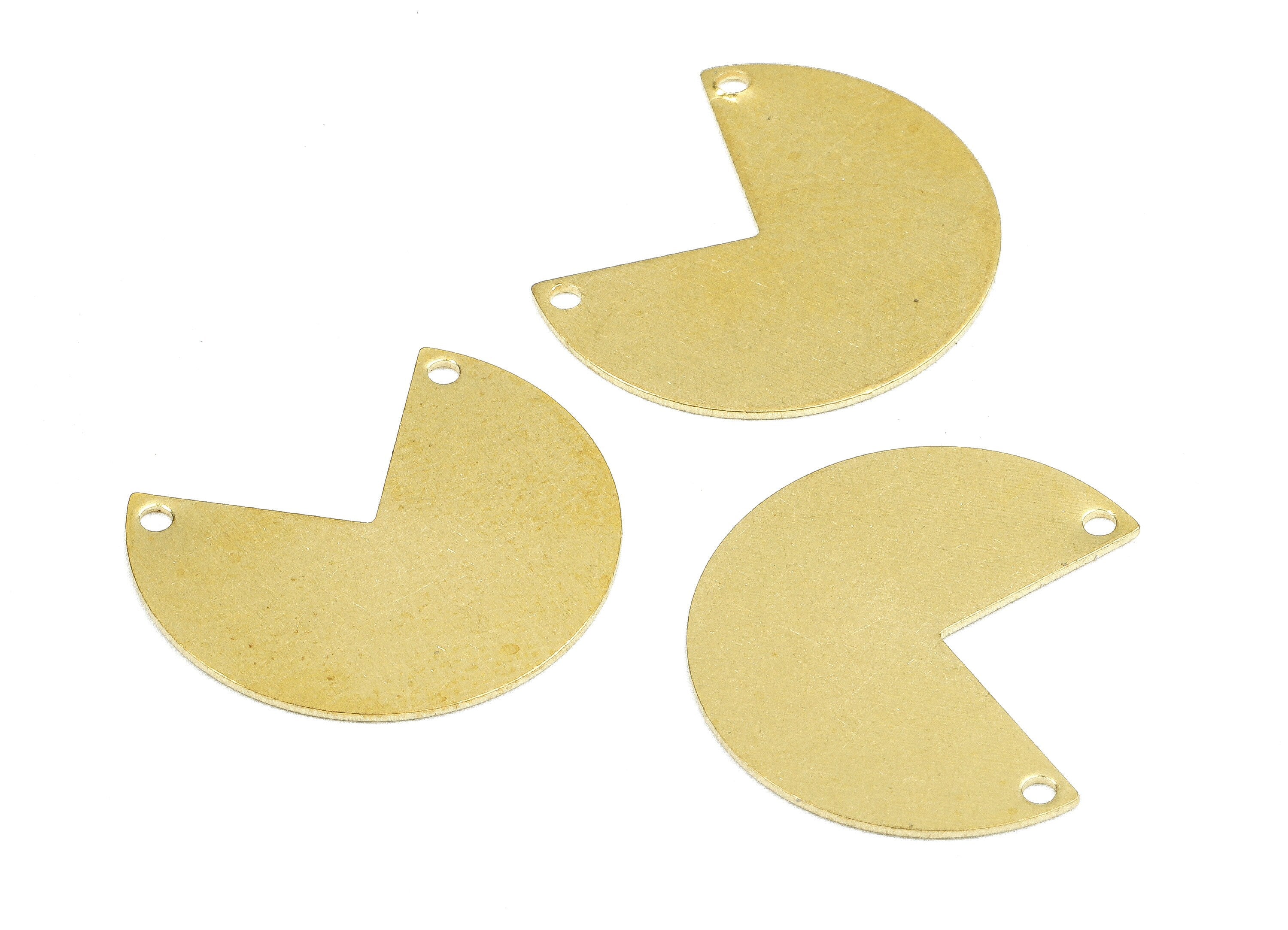 Personalized stamping blank - Brass Round Connectors - Raw Brass Geometric Pendant Necklace - 20.02x17.04x0.7mm - PP2650 - DOMEDBAZAAR