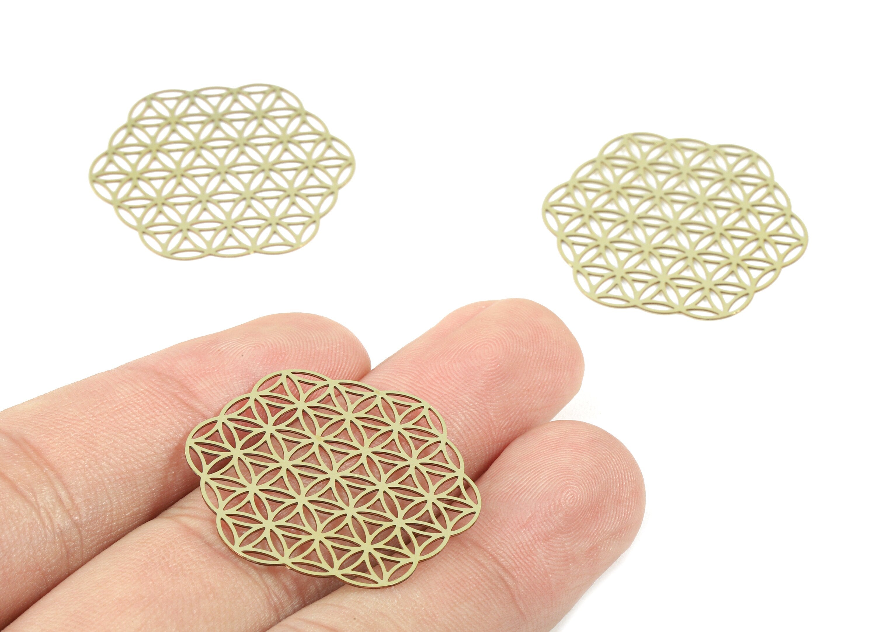Brass Hexagon Charms - Raw Brass Hexagon Earrings and Pendant - Brass Necklace Charms - Jewelry Supplies - 30x27.45x0.3mm - JJB5837 - DOMEDBAZAAR