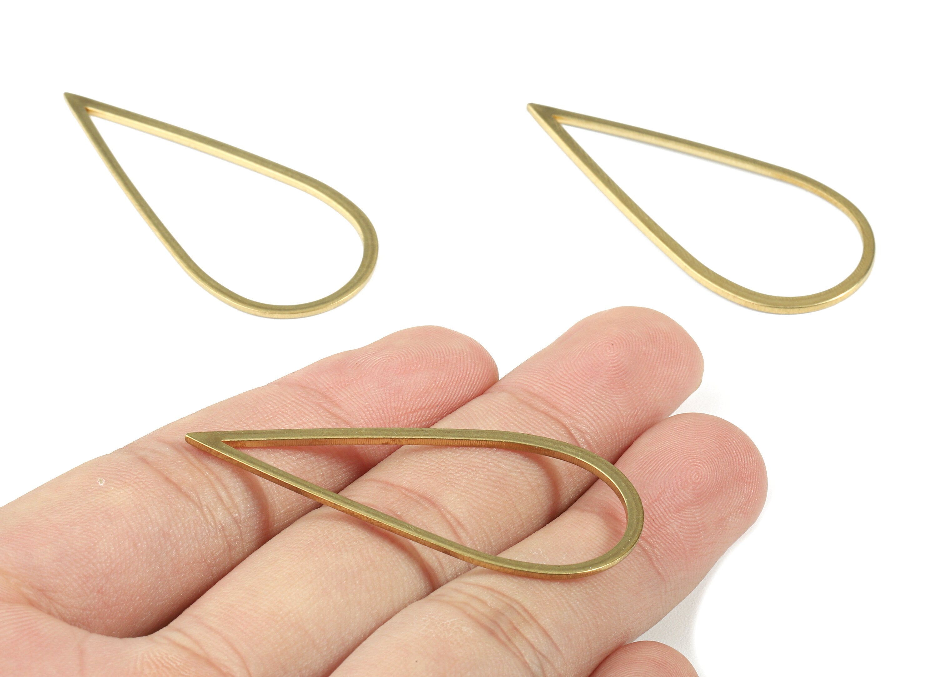 Brass Drop Charm - Raw Brass Drop Earrings and Pendant - Brass Drop Necklace - Earring Finding - 50.3x22.34x1.3mm - PP2974 - DOMEDBAZAAR