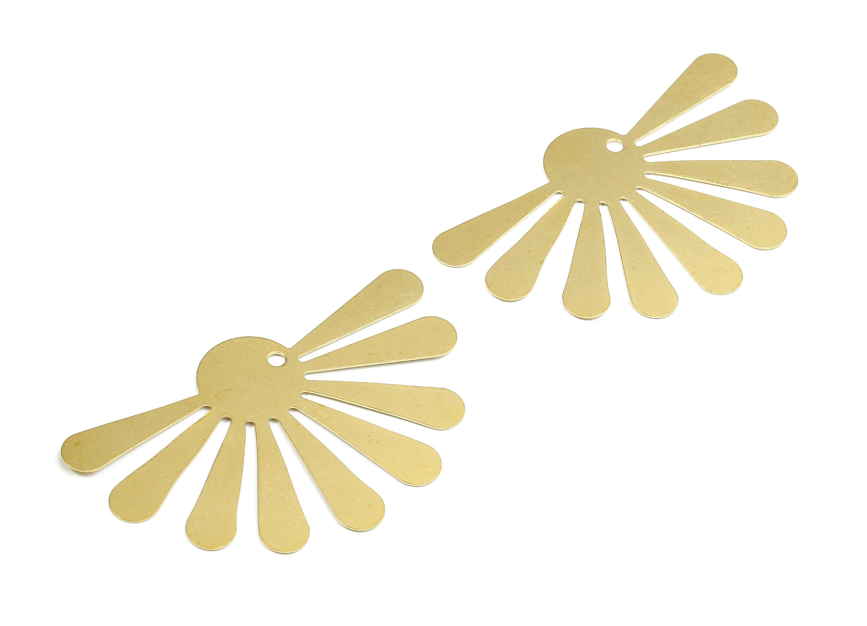 Brass Sun Charms - Raw Brass Sun Earrings and Pendant - Brass Sun Necklace - Jewelry Supplies - 58.41x36.11x0.58mm - PP2416 - DOMEDBAZAAR