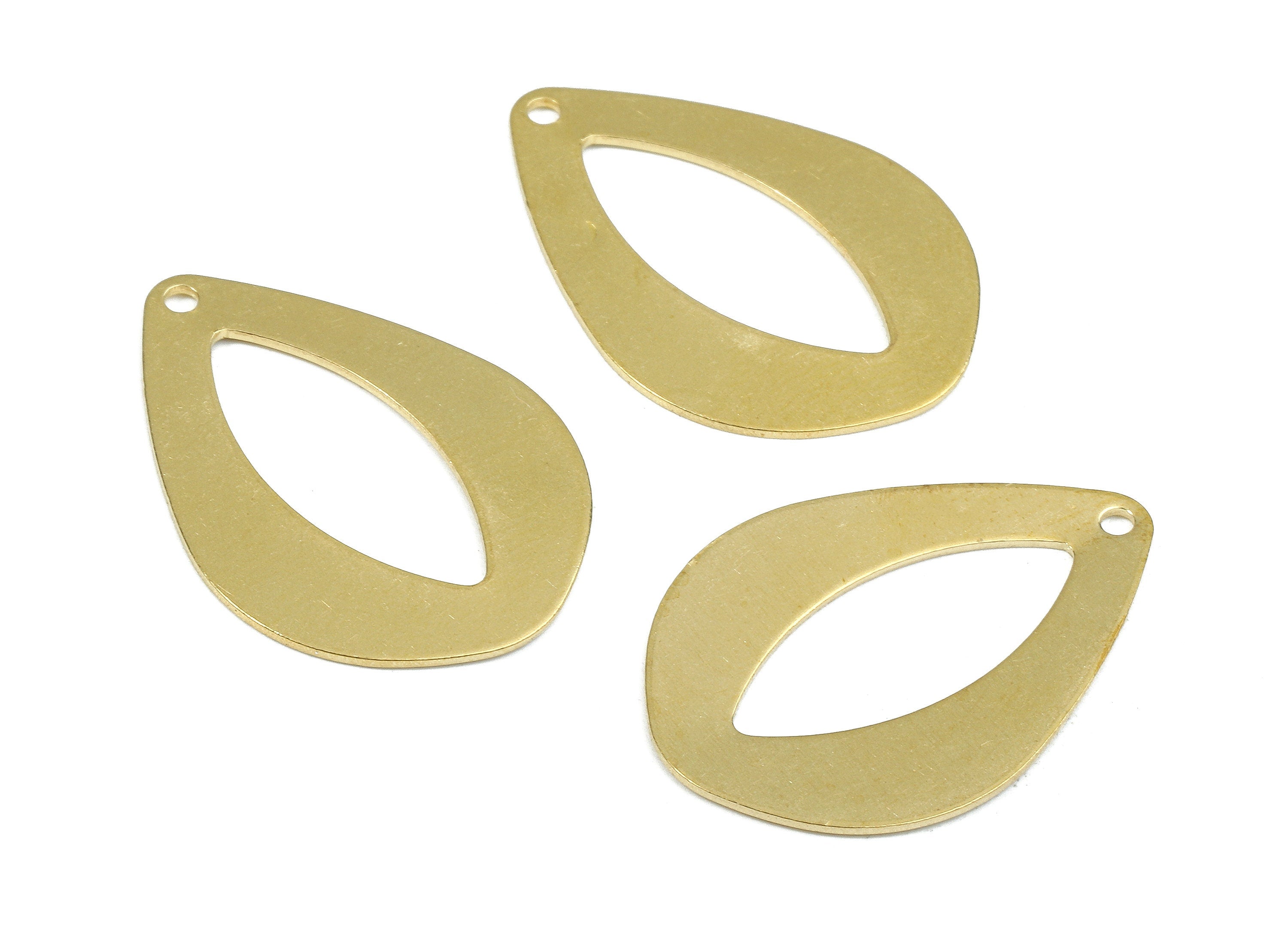 Personalized stamping blank - Brass Drop Charms - Raw Brass Eye Earrings and Pendant - Brass Drop Necklace  - 25.63x18x0.86mm - PP2632 - DOMEDBAZAAR