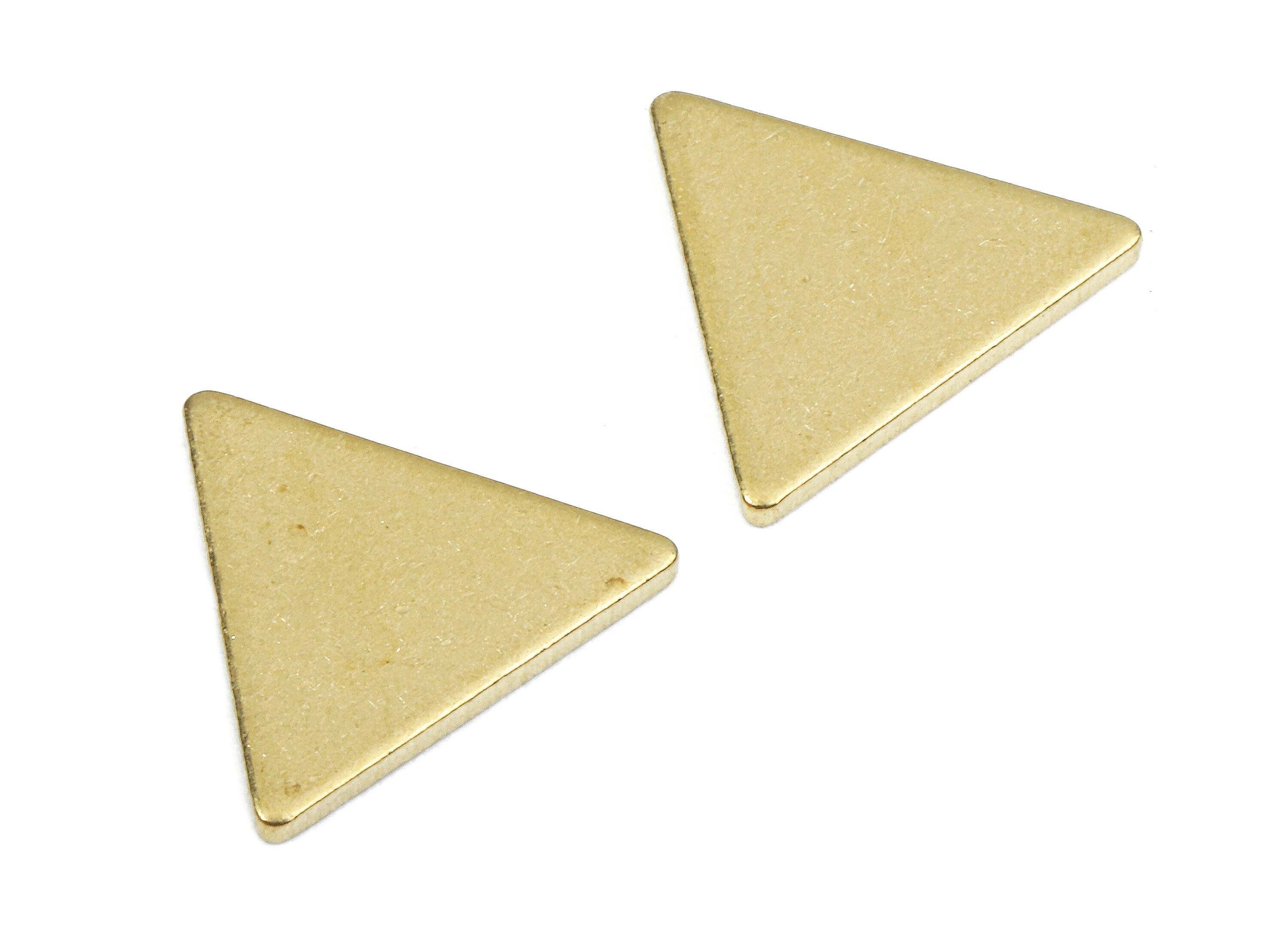 Brass Triangle Blank - Raw Brass Triangle Blank - Brass Triangle Tag - Brass Stamping Tag - Brass Blank Findings - 11.4x11.4x1.02mm - PP2624 - DOMEDBAZAAR