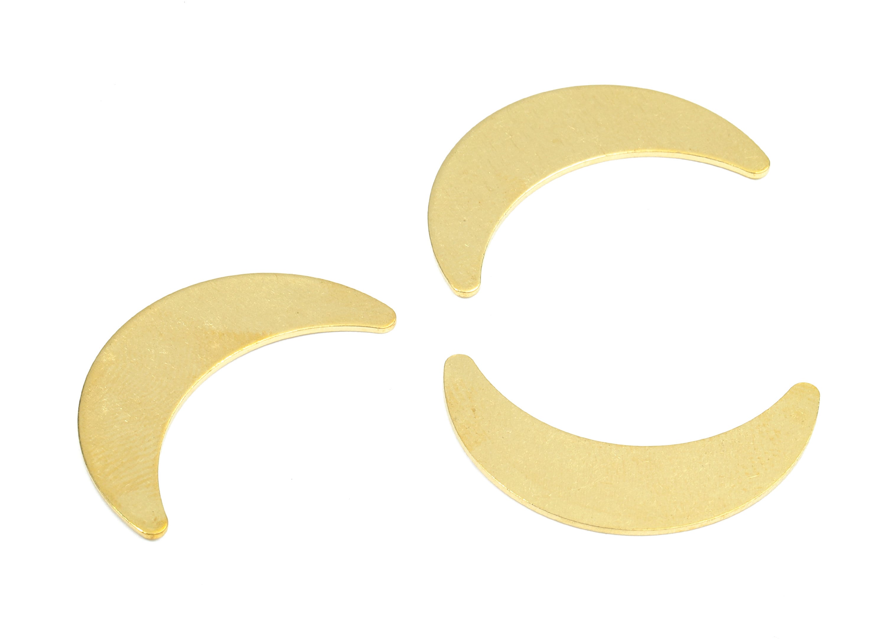 Brass Moon Blank - Raw Brass Moon Blank - Brass Moon Tag - Brass Stamping Tag - Brass Blank Findings - 28.47x8.17x0.69mm - PP2409 - DOMEDBAZAAR