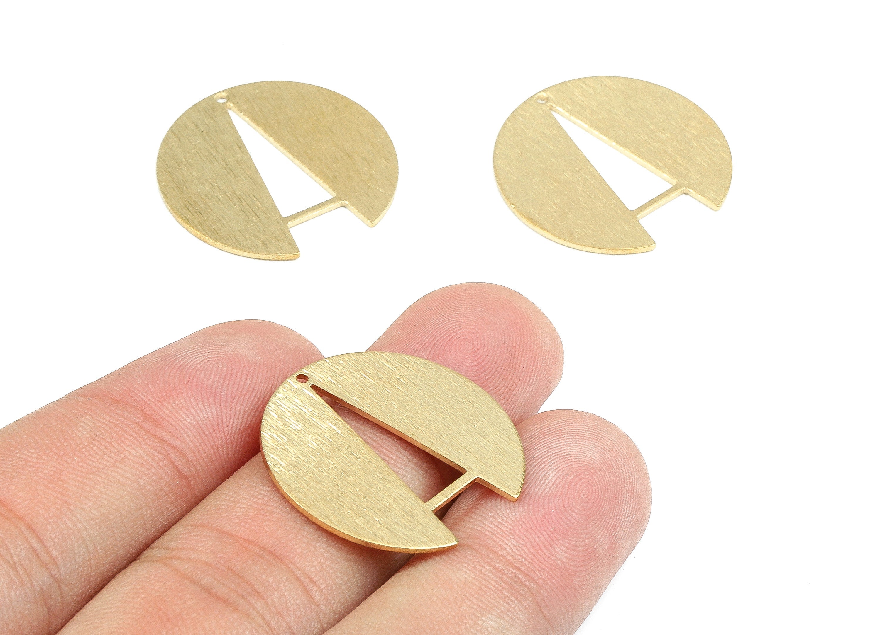 Brass Round Charms - Raw Brass Textured A Earrings and Pendant - Brass Textured Necklace - Jewelry Supplies - 25.03x24.8x0.9mm - PP2516 - DOMEDBAZAAR