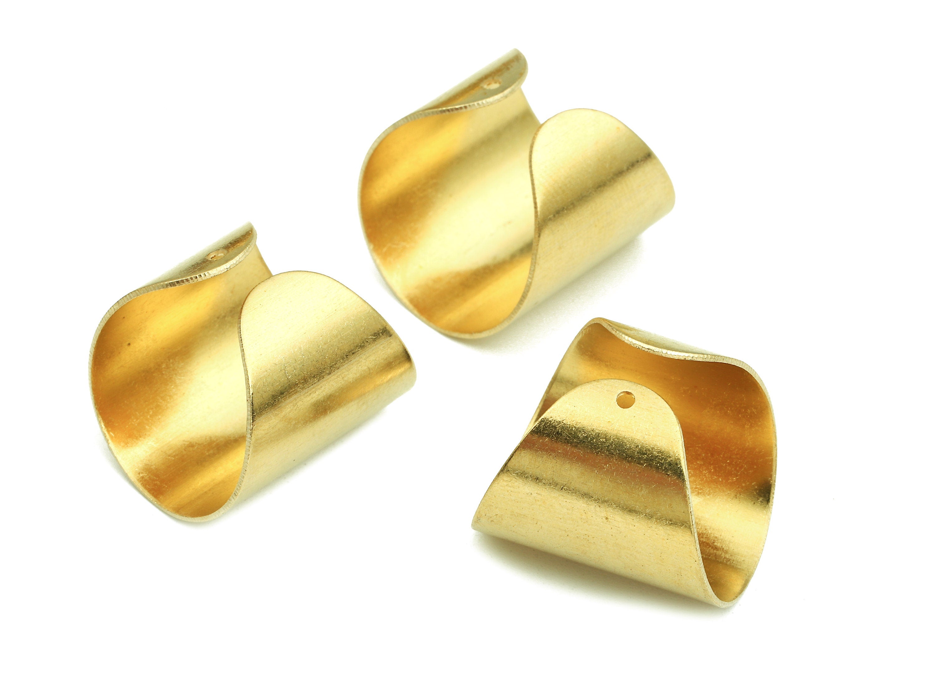 Brass Adjustable Ring Charms - Raw Brass Wide Ring - Tapered Ring Findings - Jewelry Supplies - 23.41x20.62x0.8mm - PP2698 - DOMEDBAZAAR