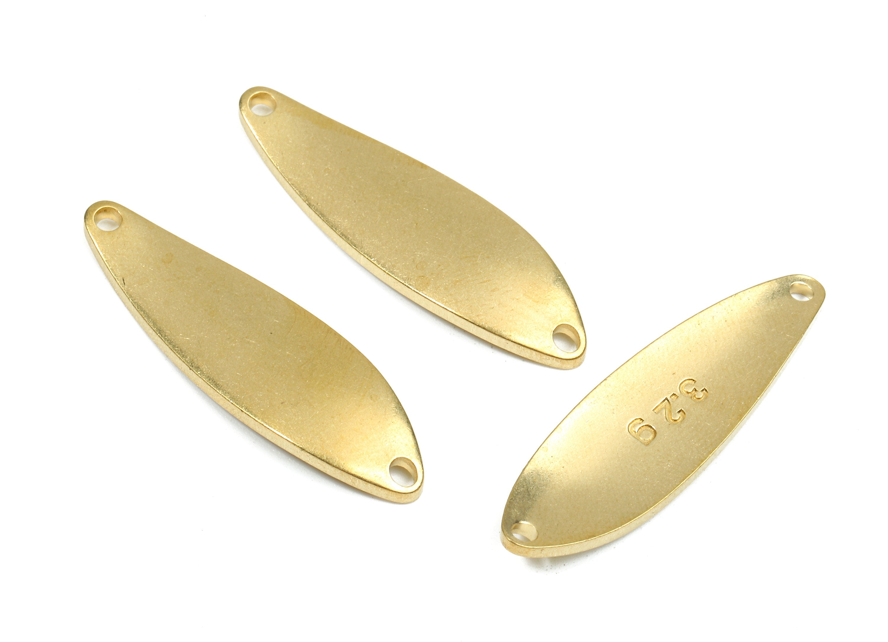 Personalized stamping blank - Brass Wavy Oval Connectors - Raw Brass Wavy Oval Stamping Tag - 29.12x11.04x2.36mm - PP2610 - DOMEDBAZAAR