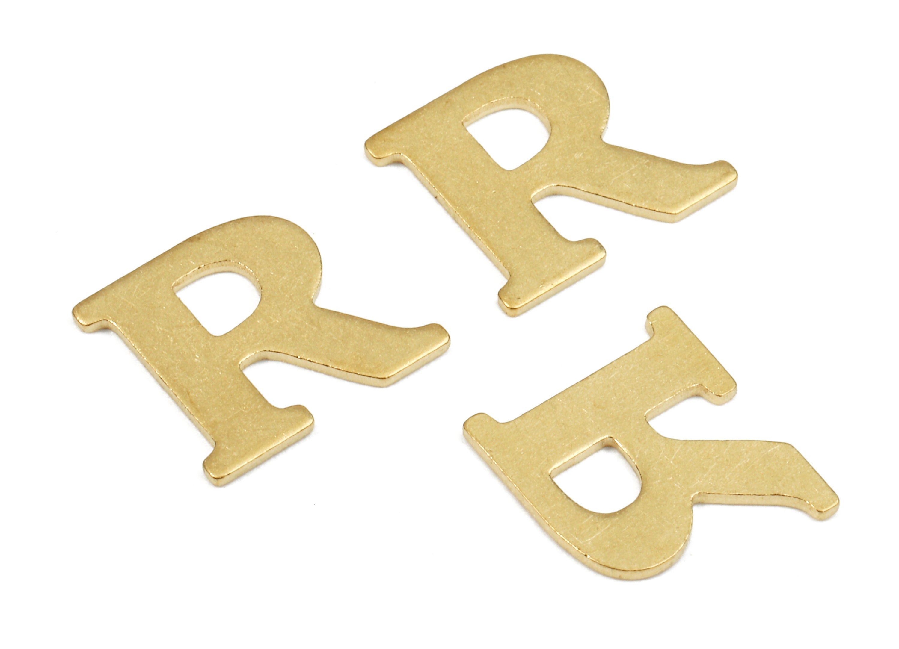 Brass R Blank - Raw Brass Letter R Blank - Brass Letter Wallart Decoration - Brass Alphabet R Blank - 10.91x9.68x0.77mm - PP2772 - DOMEDBAZAAR