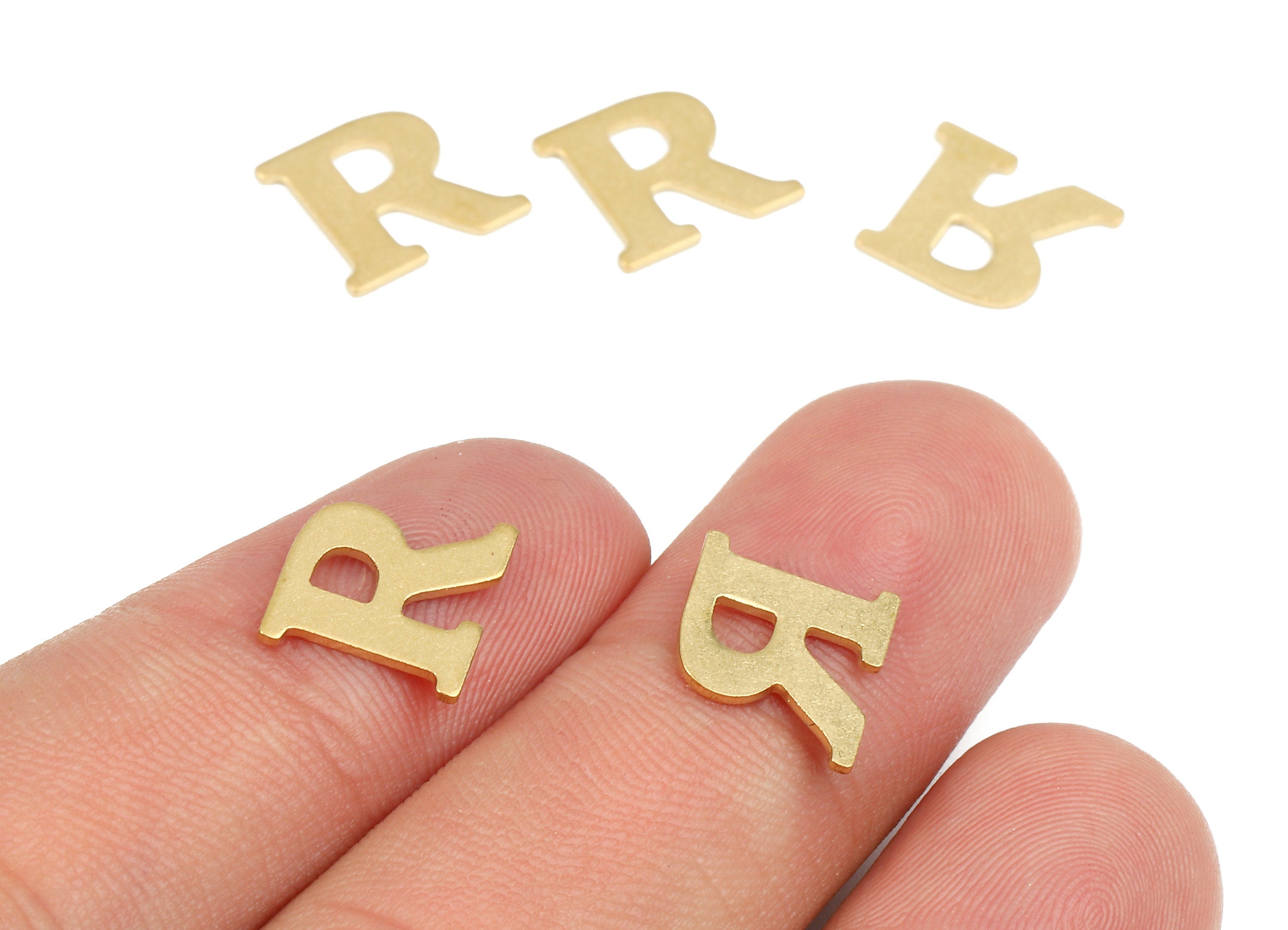 Brass R Blank - Raw Brass Letter R Blank - Brass Letter Wallart Decoration - Brass Alphabet R Blank - 10.91x9.68x0.77mm - PP2772 - DOMEDBAZAAR