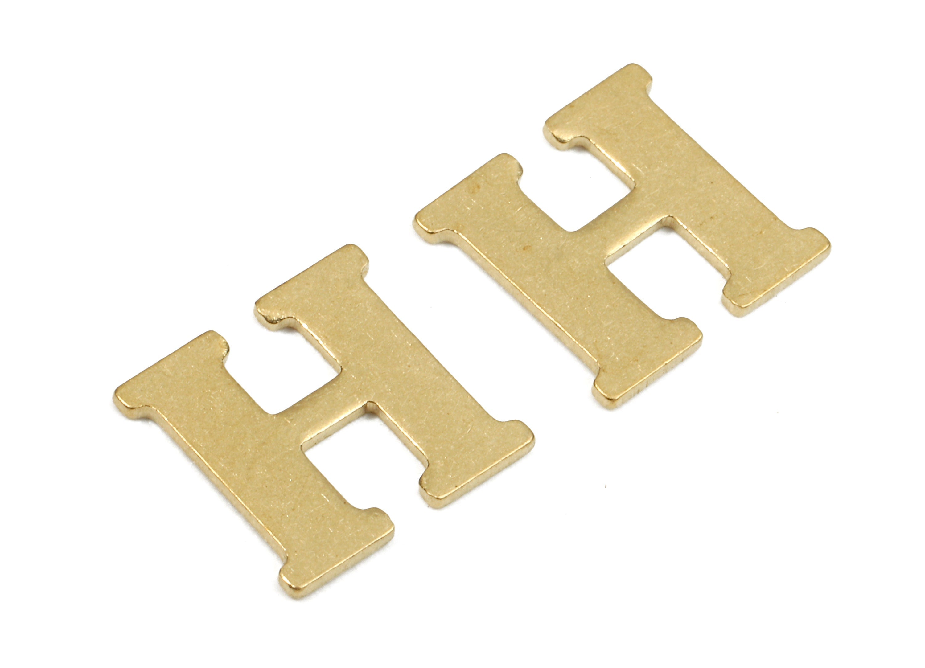 Brass H Blank - Raw Brass Letter H Blank - Brass Letter Wallart Decoration - Brass Alphabet H Blank - 10.31x10.02x0.9mm - PP2762 - DOMEDBAZAAR