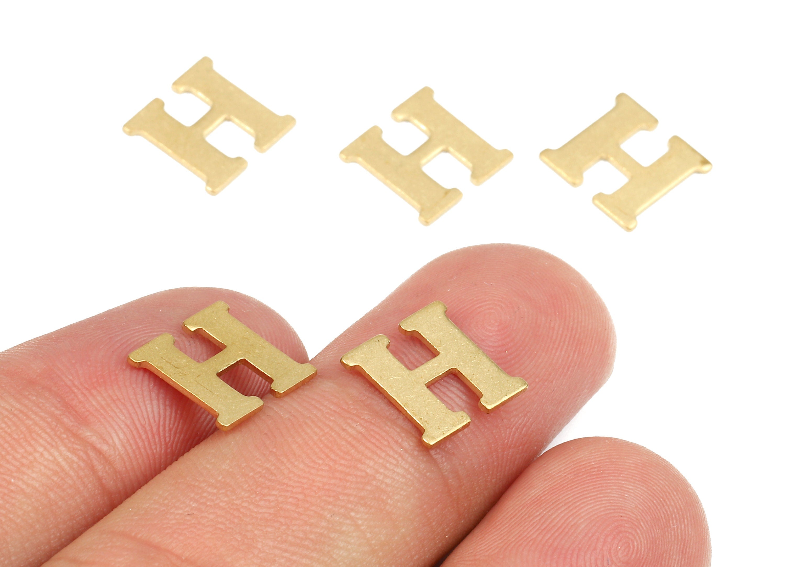 Brass H Blank - Raw Brass Letter H Blank - Brass Letter Wallart Decoration - Brass Alphabet H Blank - 10.31x10.02x0.9mm - PP2762 - DOMEDBAZAAR