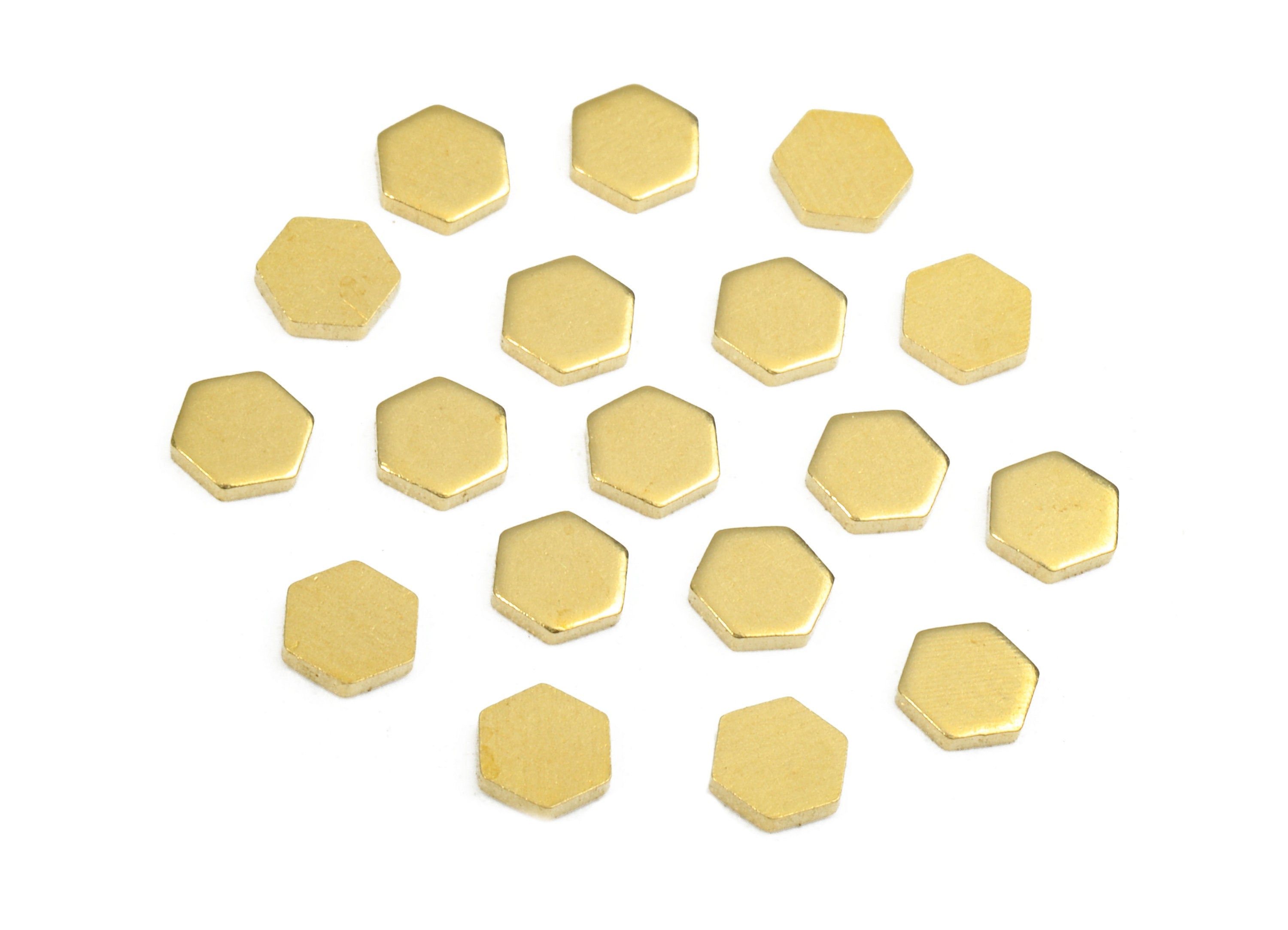 Brass Hexagon Blank - Raw Brass Hexagon Stamping Blank - Brass Stamping Tag - Jewelry Supplies - 4.6x4.19x0.96mm - PP2370 - DOMEDBAZAAR