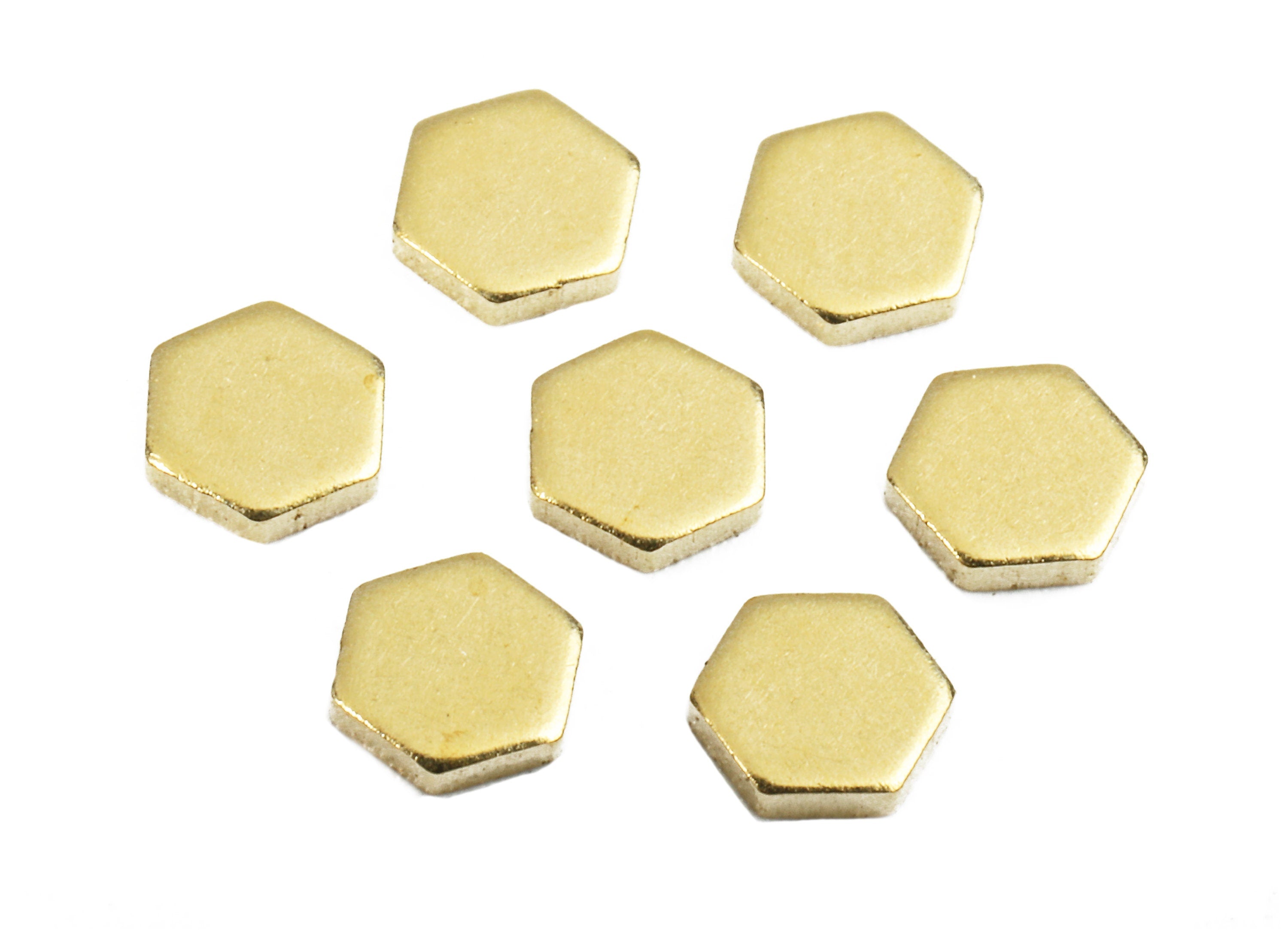 Brass Hexagon Blank - Raw Brass Hexagon Stamping Blank - Brass Stamping Tag - Jewelry Supplies - 4.6x4.19x0.96mm - PP2370 - DOMEDBAZAAR