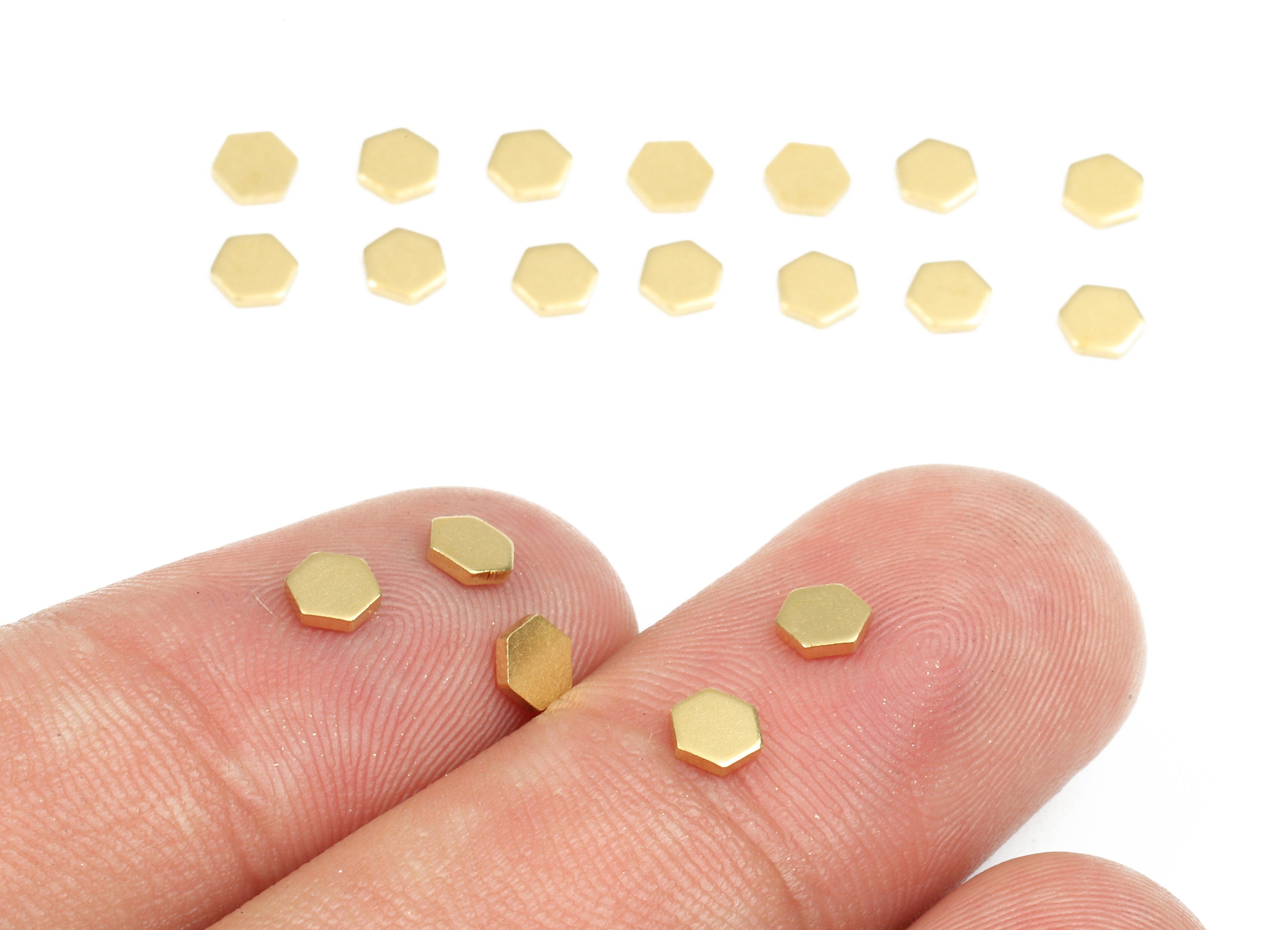 Brass Hexagon Blank - Raw Brass Hexagon Stamping Blank - Brass Stamping Tag - Jewelry Supplies - 4.6x4.19x0.96mm - PP2370 - DOMEDBAZAAR