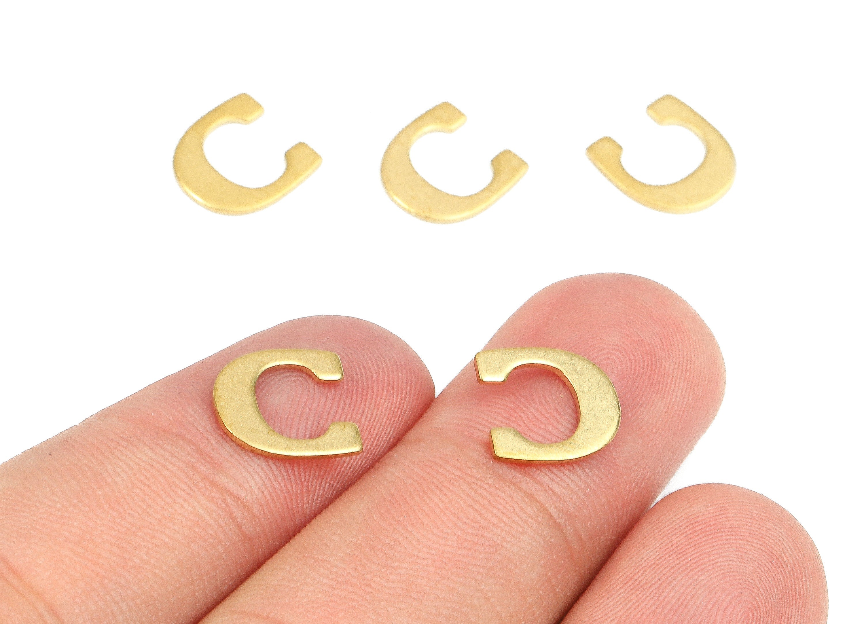 Brass C Blank - Raw Brass Letter C Blank - Brass Letter Wallart Decoration - Brass Alphabet C Blank - 10.49x9.71x0.78mm - PP2757 - DOMEDBAZAAR