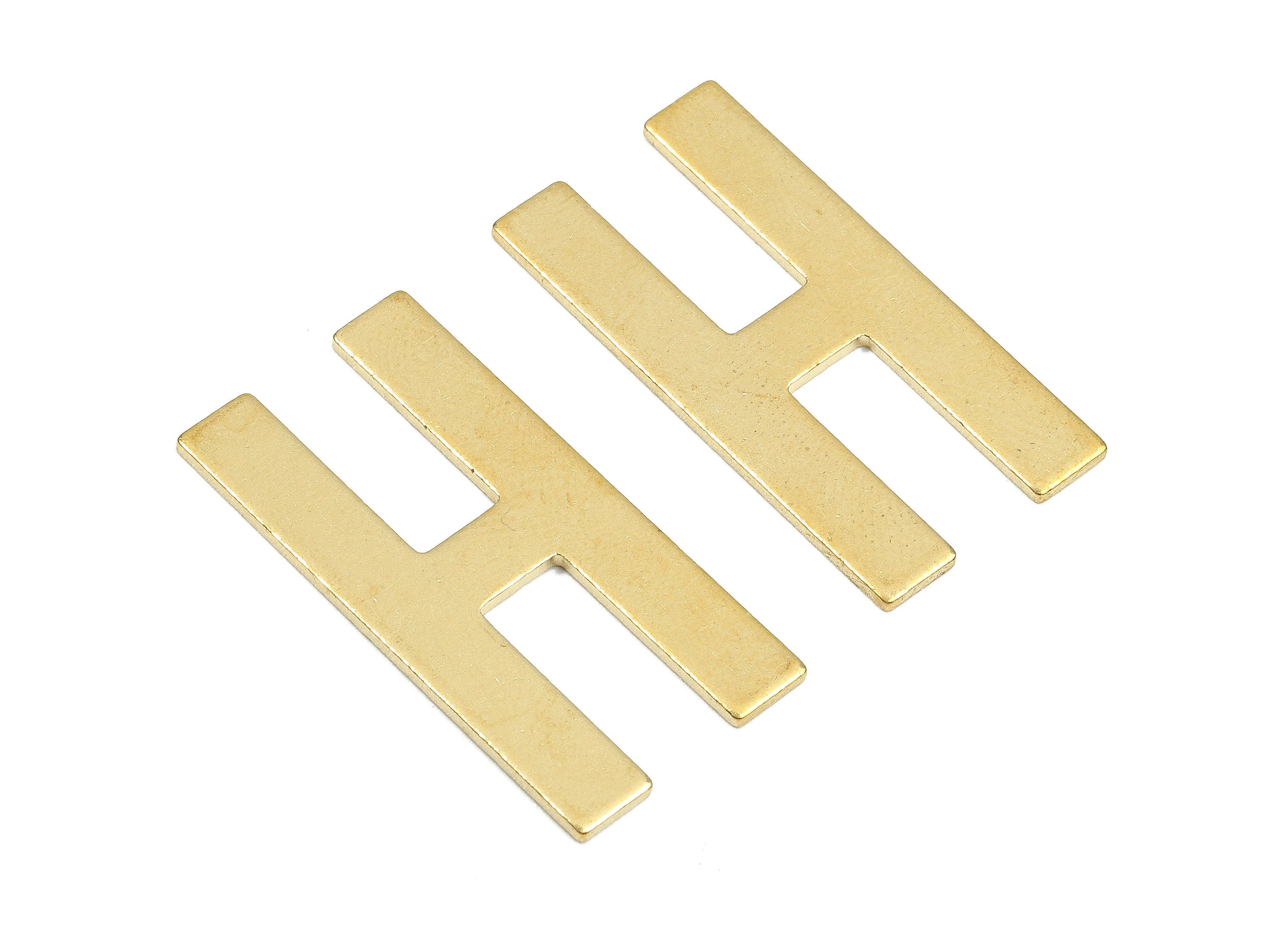 Brass H Blank - Raw Brass Letter H Blank - Brass Letter Wallart Decoration - Brass Alphabet H Blank - 29.9x14.98x1.23mm - PP2736 - DOMEDBAZAAR