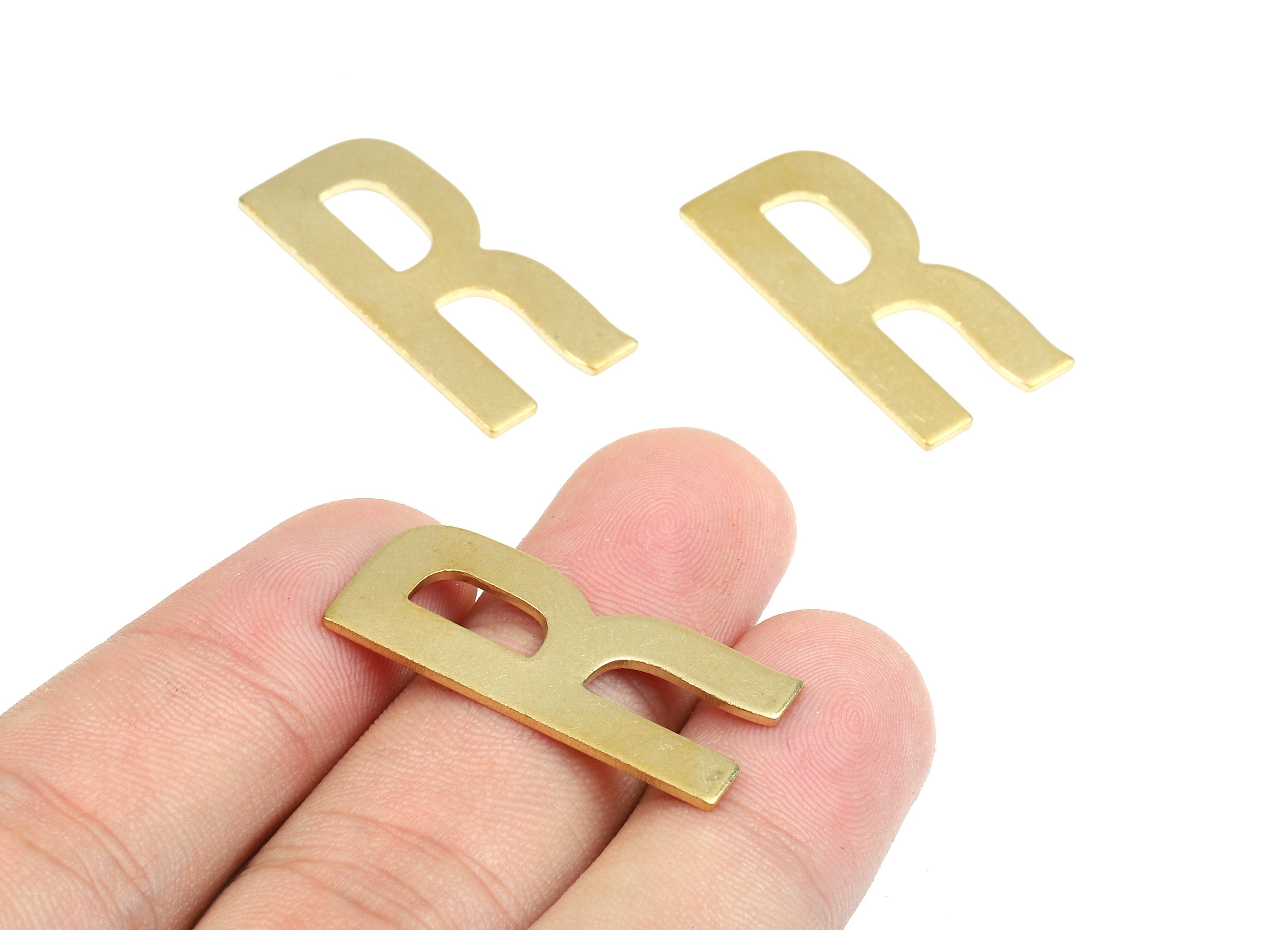 Brass R Blank - Raw Brass Letter R Blank - Brass Letter Wallart Decoration - Brass Alphabet R Blank - 29.89x14.45x1.24mm - PP2746 - DOMEDBAZAAR