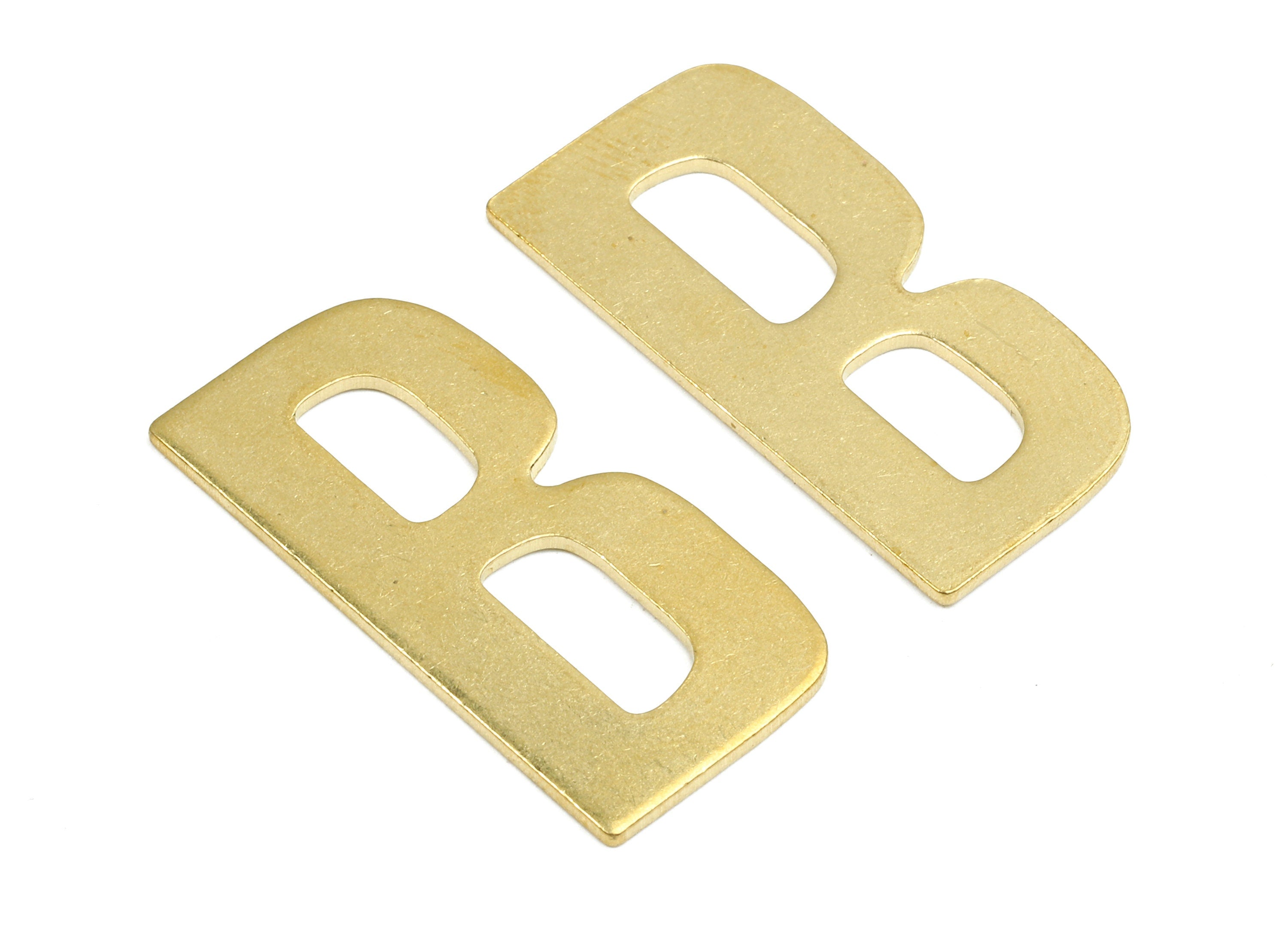 Brass B Blank - Raw Brass Letter B Blank - Brass Letter Wallart Decoration - Brass Alphabet B Blank - 30.09x15.33x1.41mm - PP2730 - DOMEDBAZAAR
