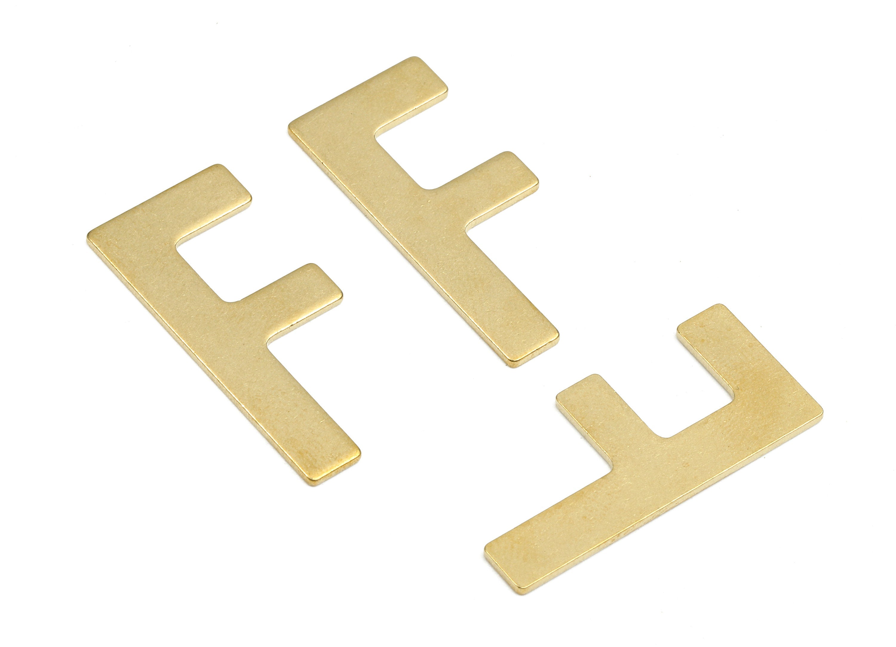 Brass F Blank - Raw Brass Letter F Blank - Brass Letter Wallart Decoration - Brass Alphabet F Blank - 30.31x13.45x1.12mm - PP2734 - DOMEDBAZAAR