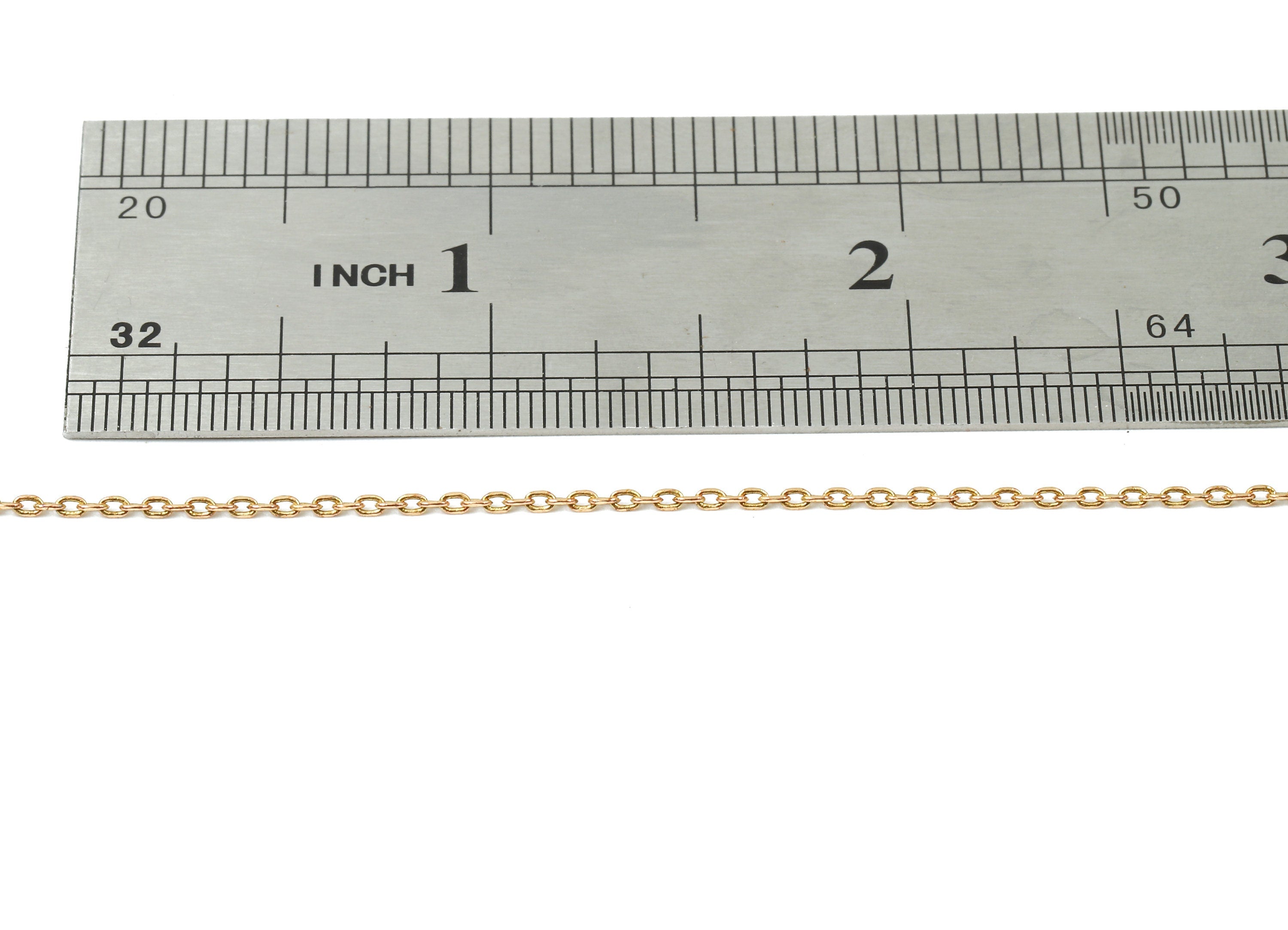Faceted Soldered Flat Cable Chain - Raw Brass Chain -  Solder Tiny Chain - 0.07" x 0.05" x 0.01" - CC1140 - DOMEDBAZAAR