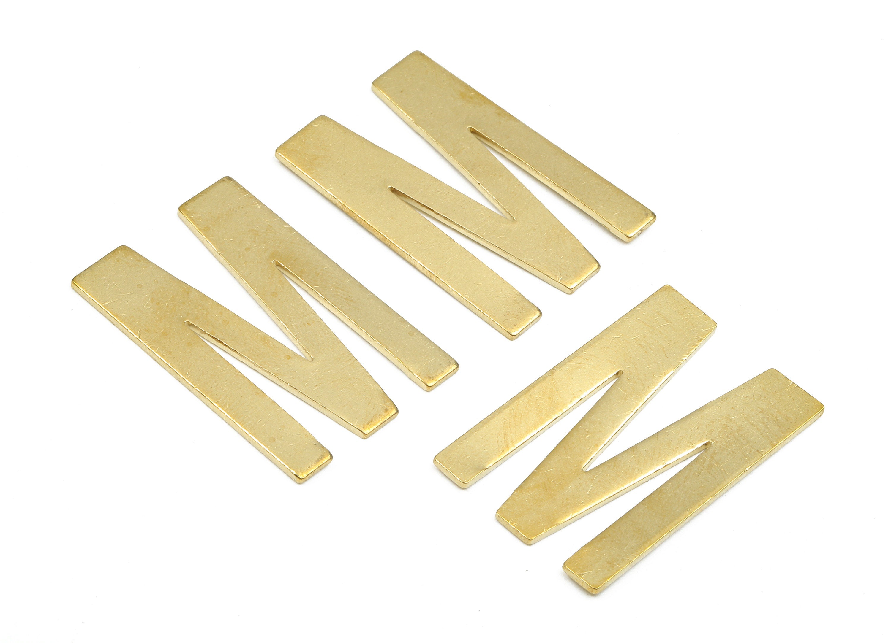 Brass M Blank - Raw Brass Letter M Blank - Brass Letter Wallart Decoration - Brass Alphabet M Blank - 29.91x19.69x1.56mm - PP2741 - DOMEDBAZAAR