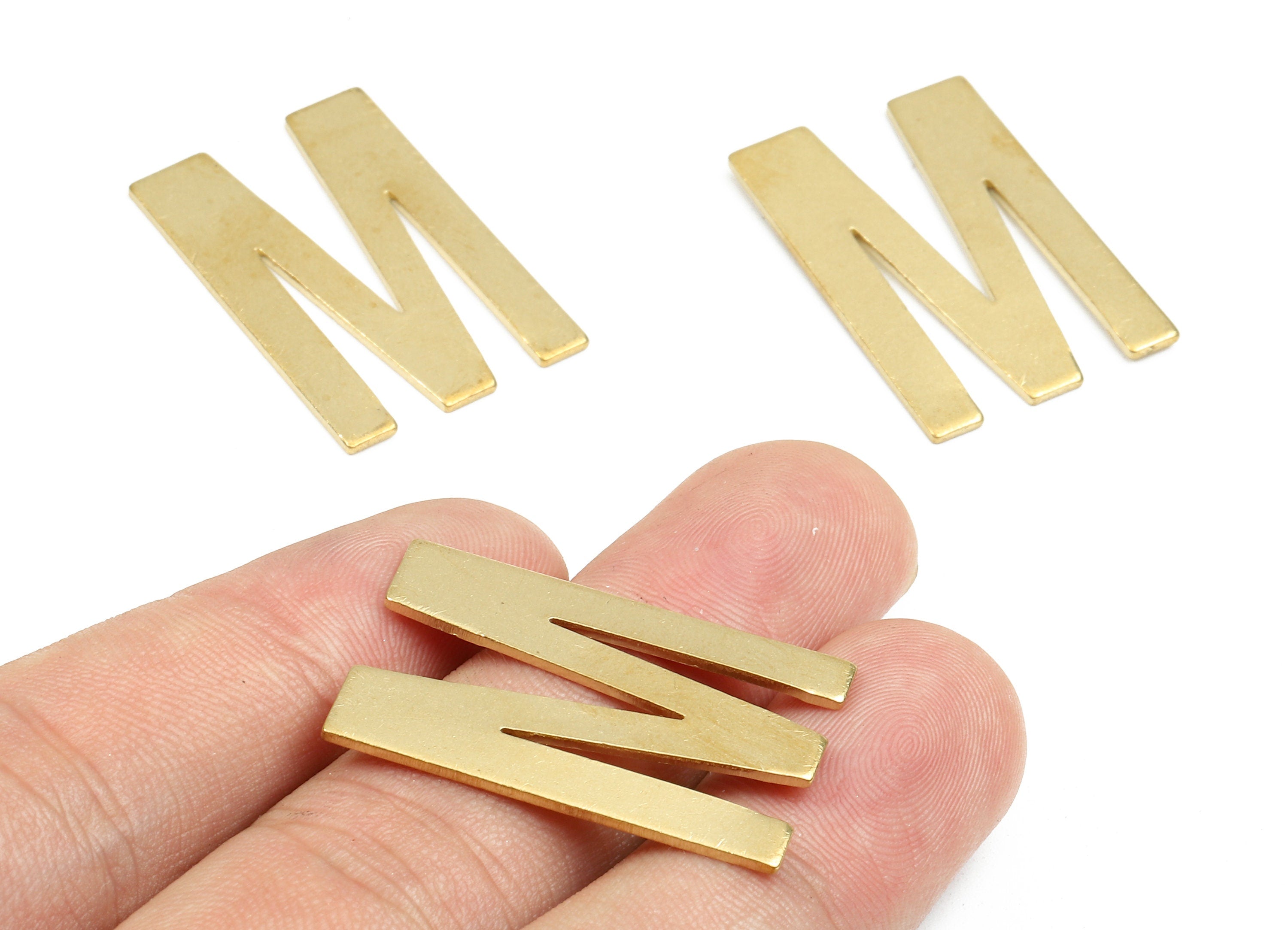 Brass M Blank - Raw Brass Letter M Blank - Brass Letter Wallart Decoration - Brass Alphabet M Blank - 29.91x19.69x1.56mm - PP2741 - DOMEDBAZAAR