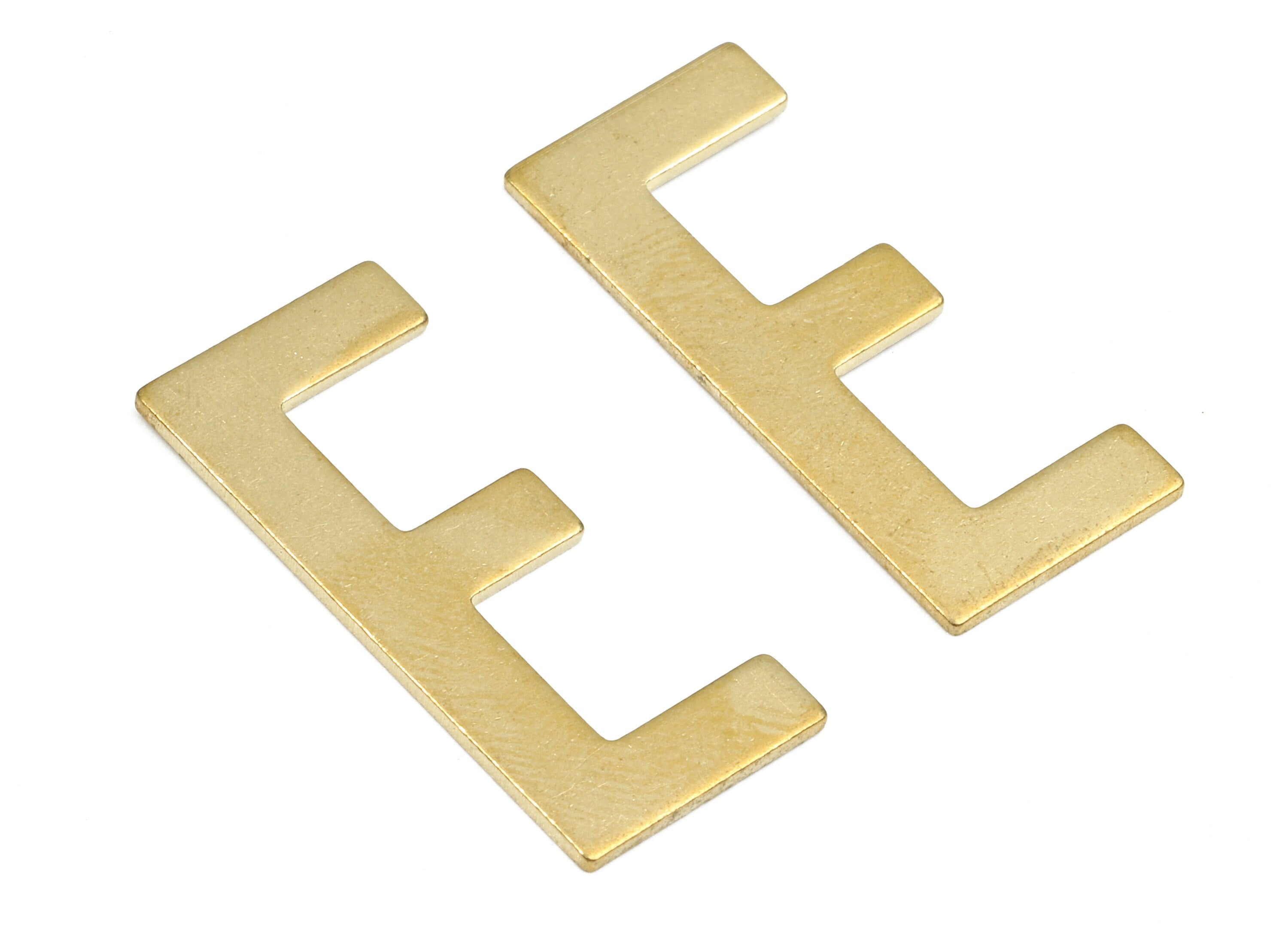Brass E Blank - Raw Brass Letter E Blank - Brass Letter Wallart Decoration - Brass Alphabet E Blank - 30.27x11.91x1.19mm - PP2733 - DOMEDBAZAAR